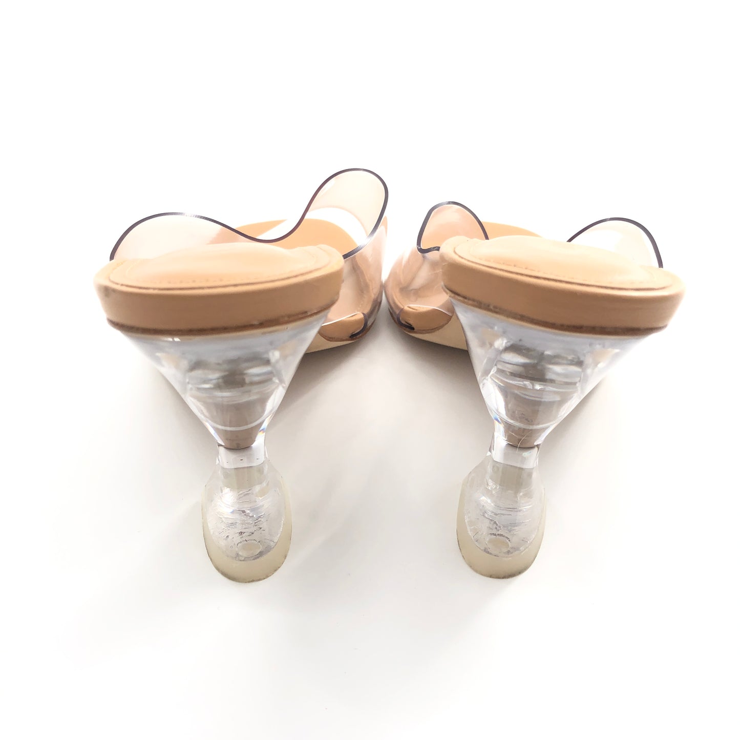 Larroude Madonna Lucite Heel in Tan