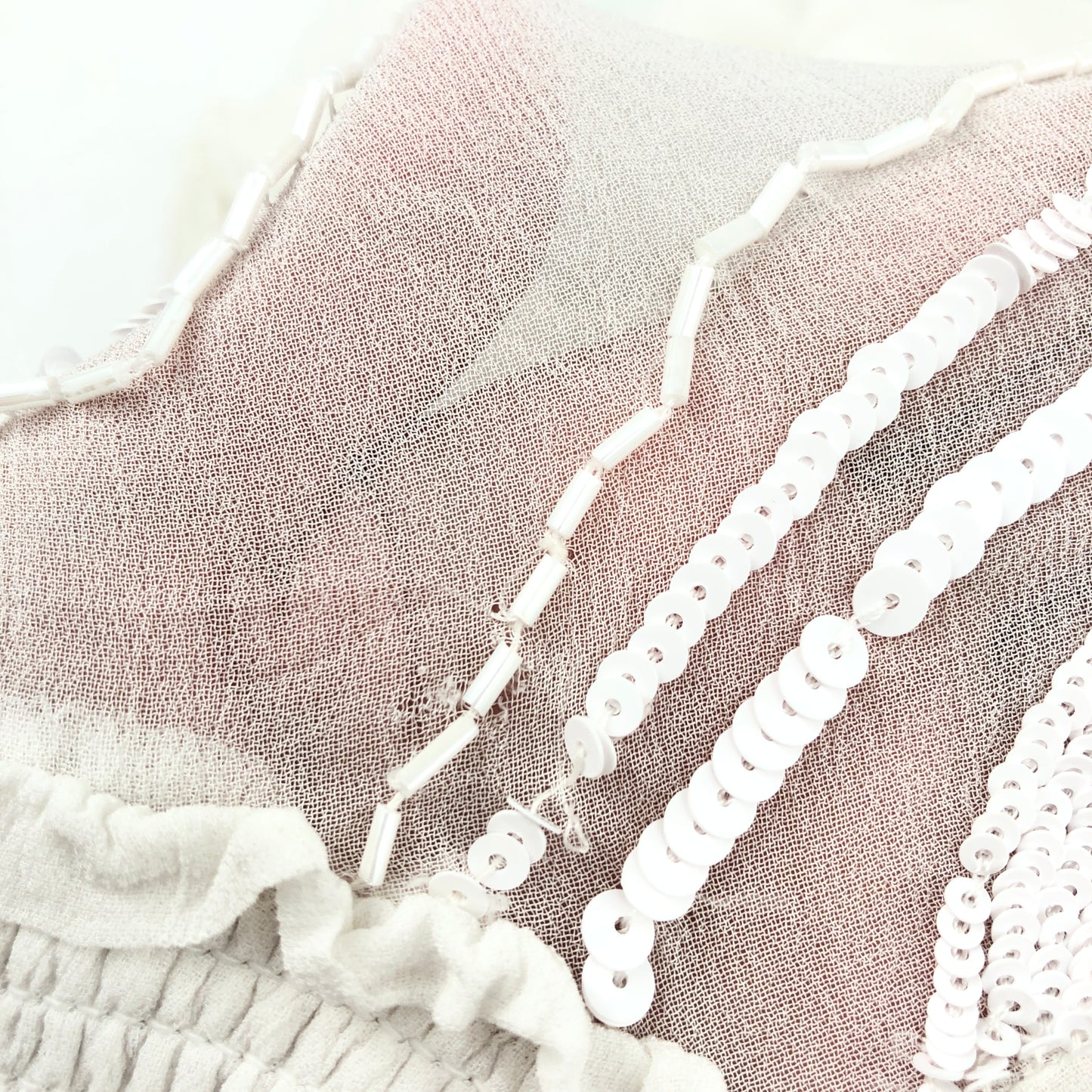 RETROFETE CHLOE EMBELLISHED SILK CHIFFON DRESS WHITE XS