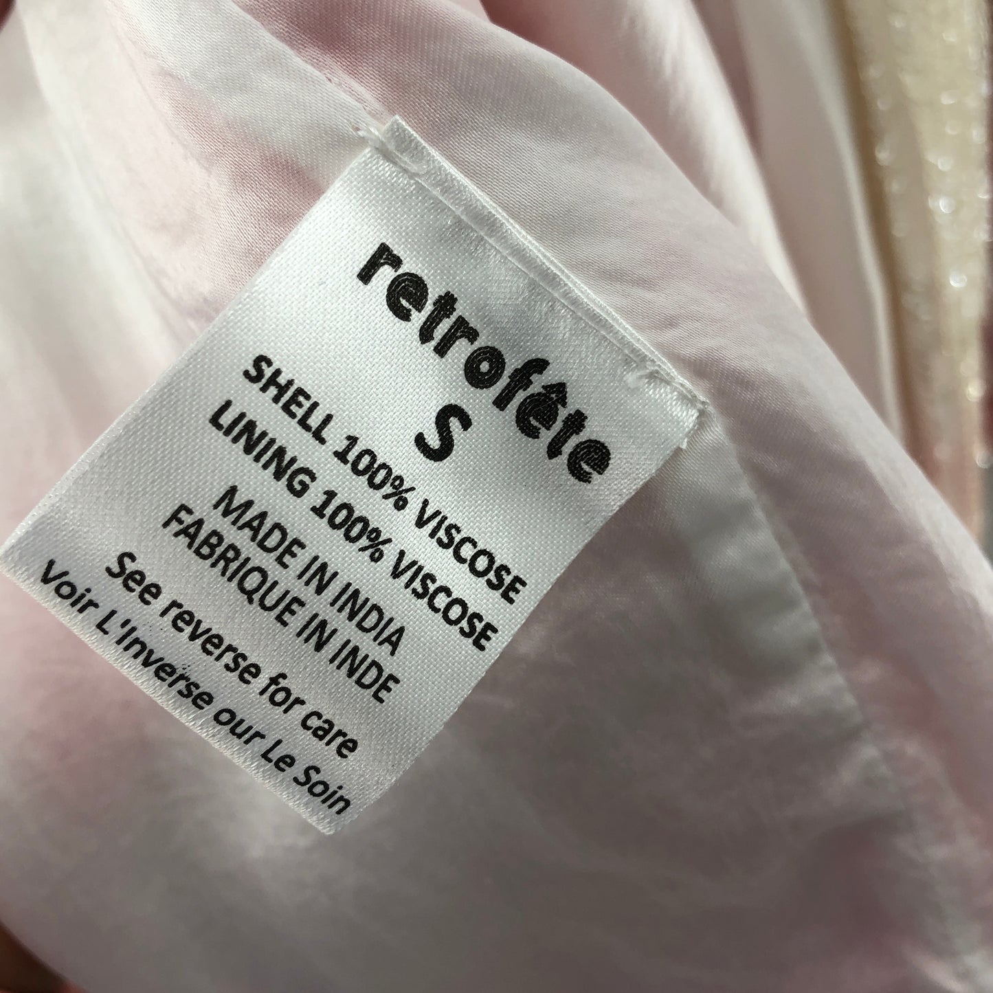 Retrofete Gabrielle Robe Dress in Marble Pink Small