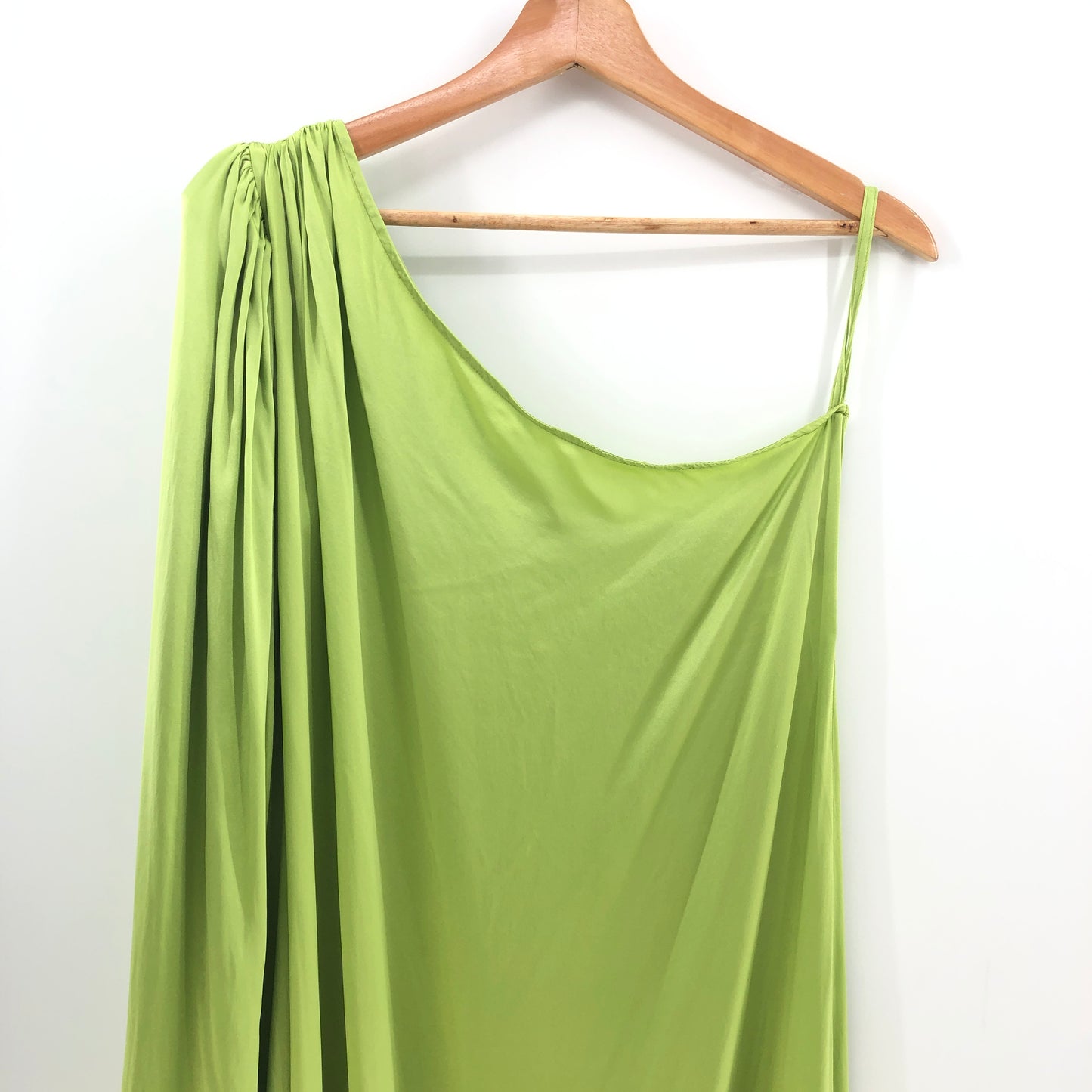 SELMACILEK One Sleeve Silk Dress in Green