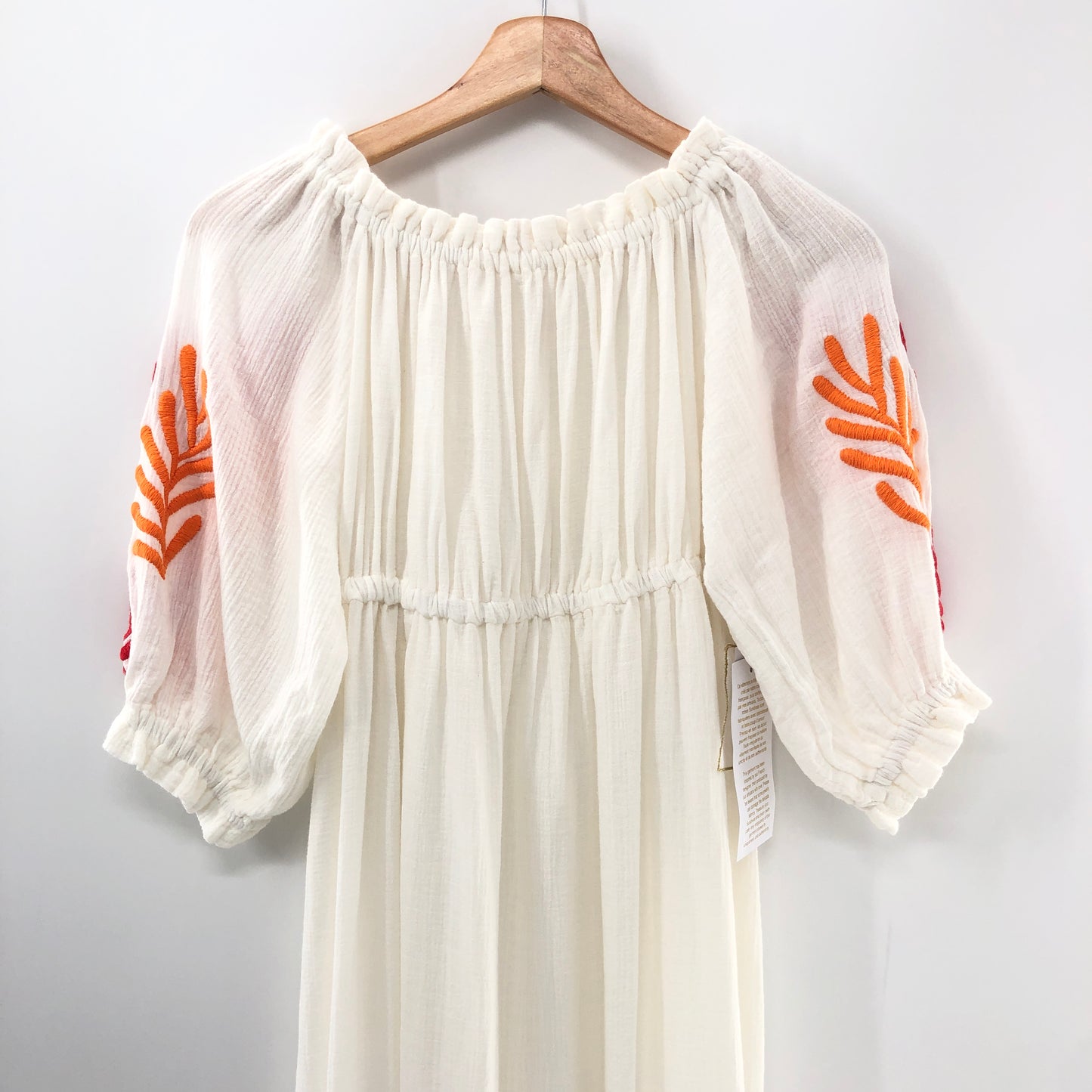 Sundress Poly Dress in Tulum White & Mix Red Embroideries