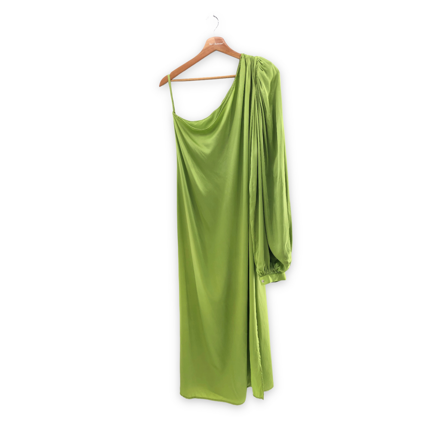 SELMACILEK One Sleeve Silk Dress in Green