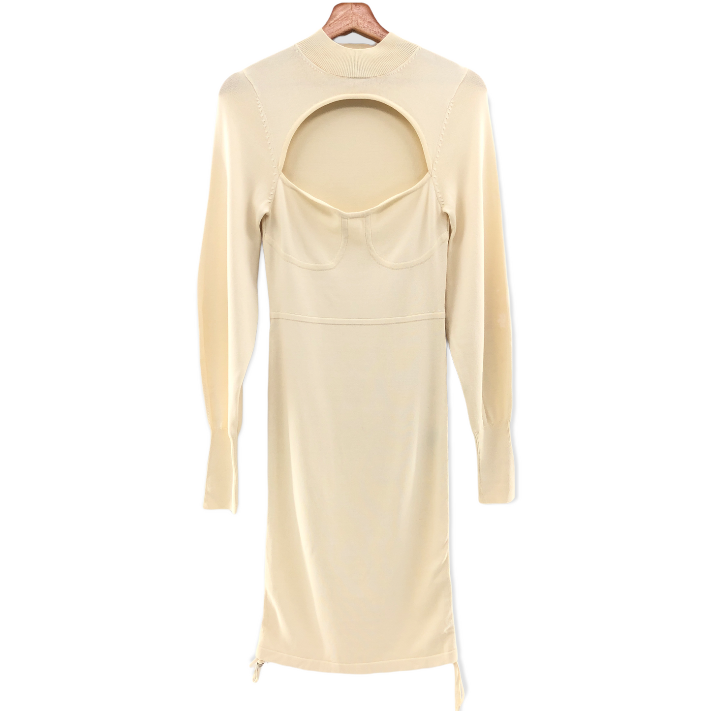 NBD Tanner Ruched Mini Dress in Ivory S