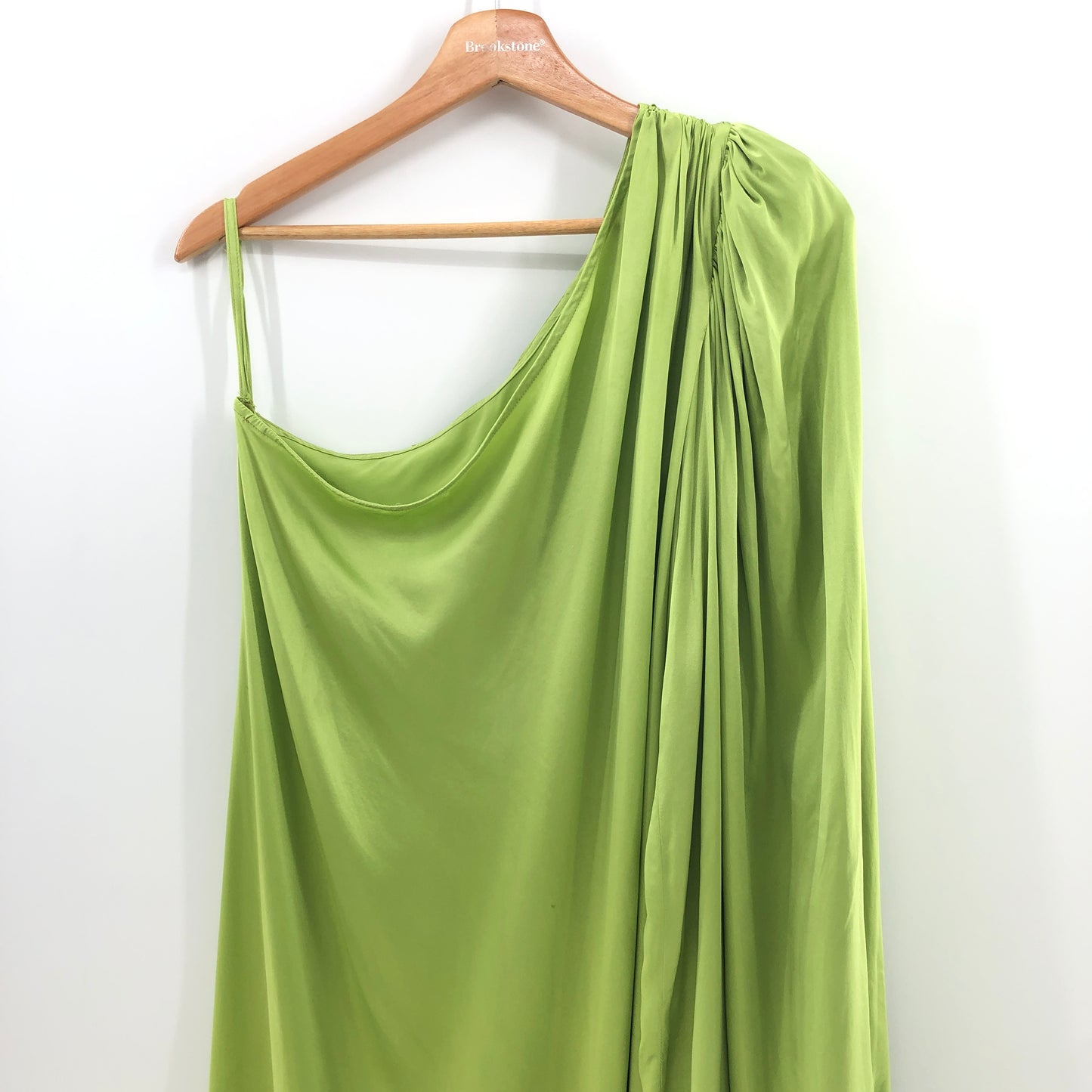 SELMACILEK One Sleeve Silk Dress in Green