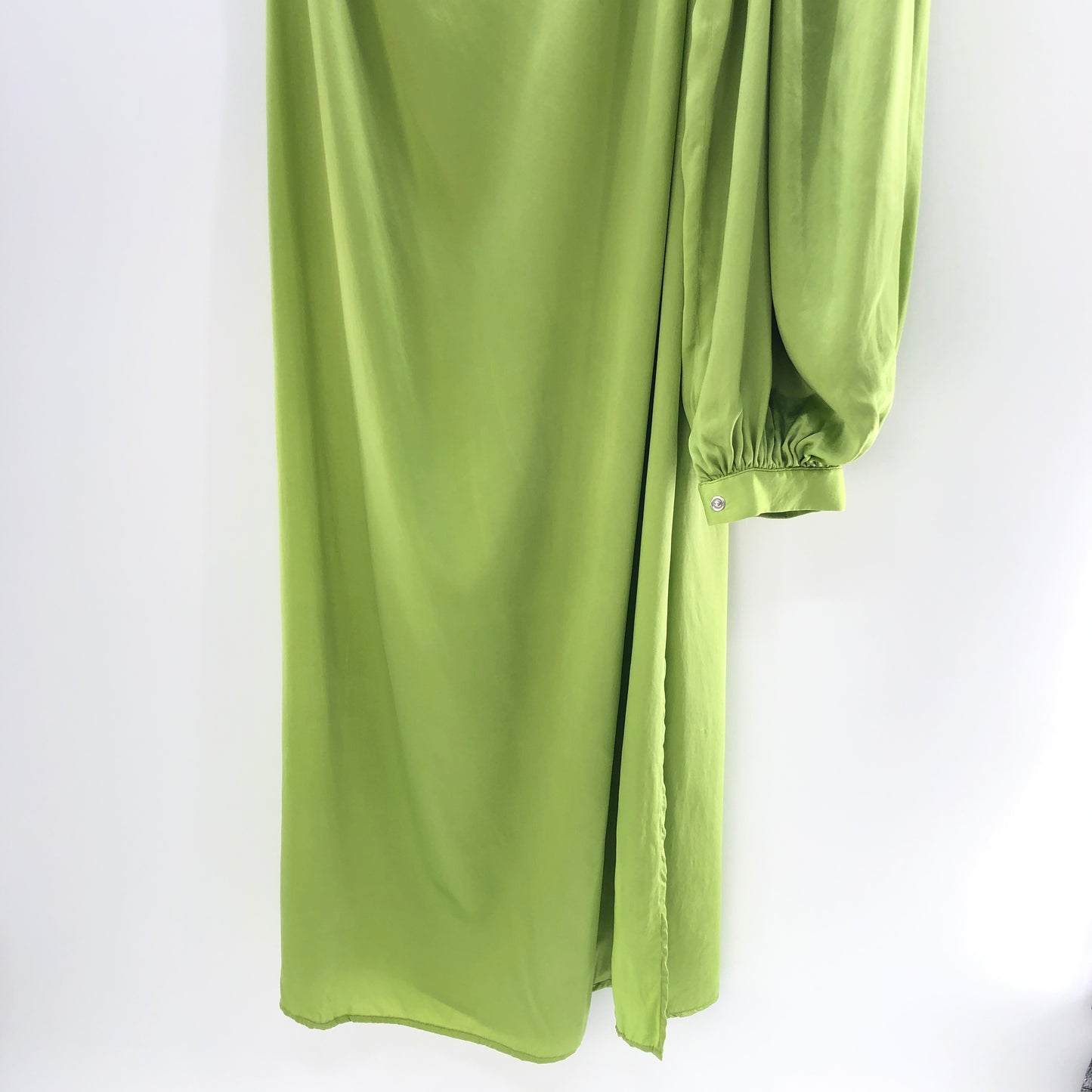 SELMACILEK One Sleeve Silk Dress in Green