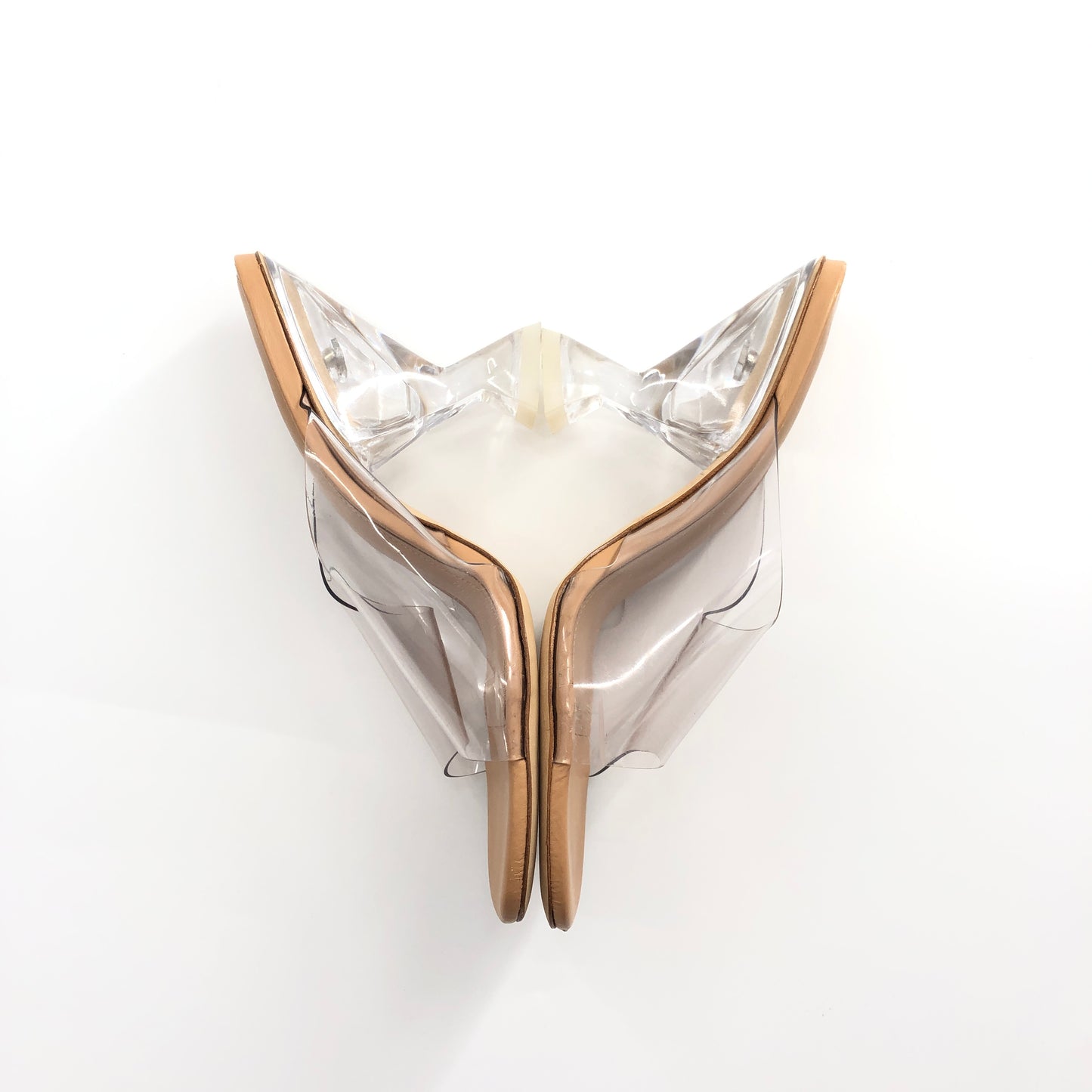 Larroude Madonna Lucite Heel in Tan