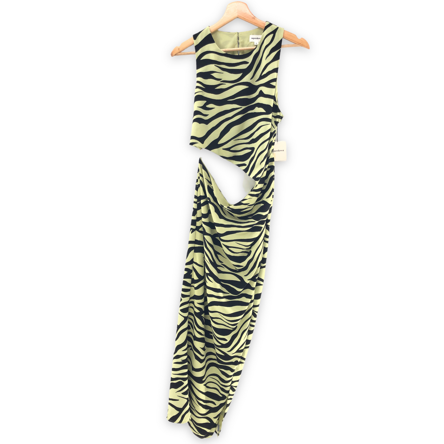 superdown Ivana Cut Out Maxi in Green Zebra