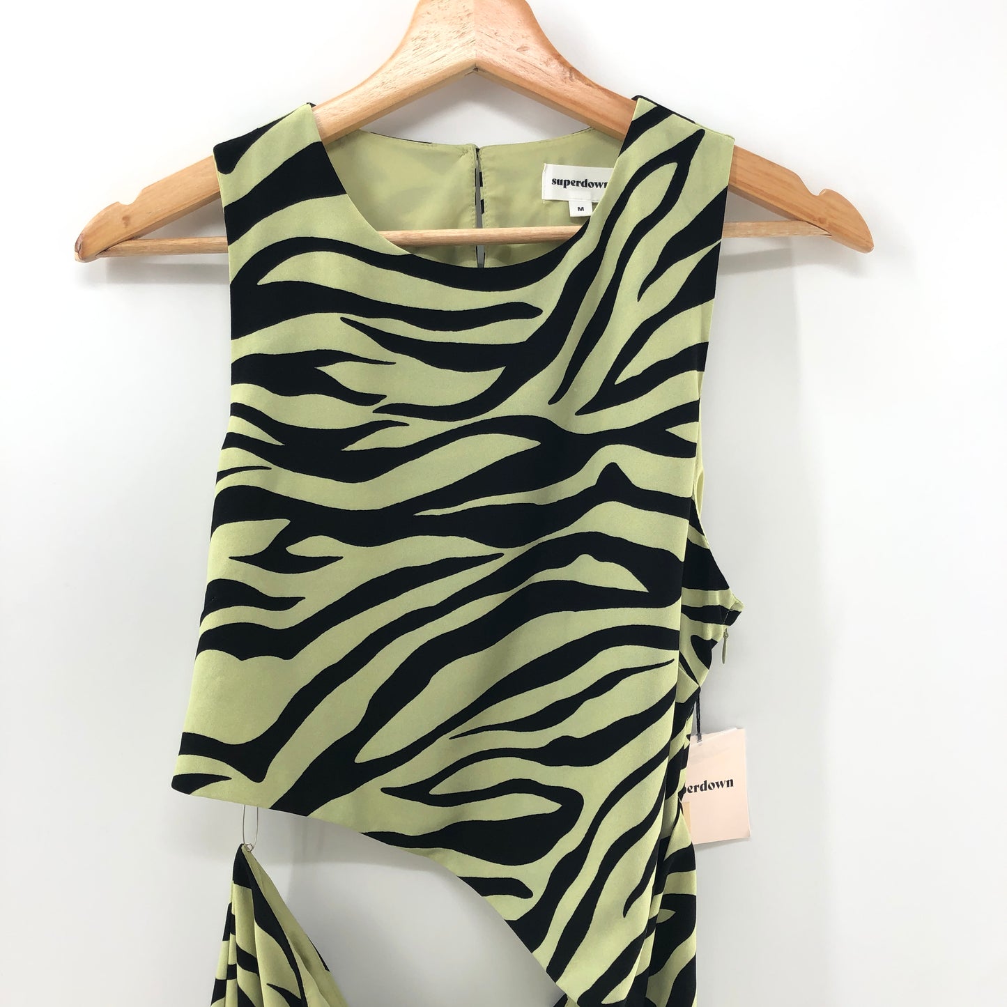 superdown Ivana Cut Out Maxi in Green Zebra