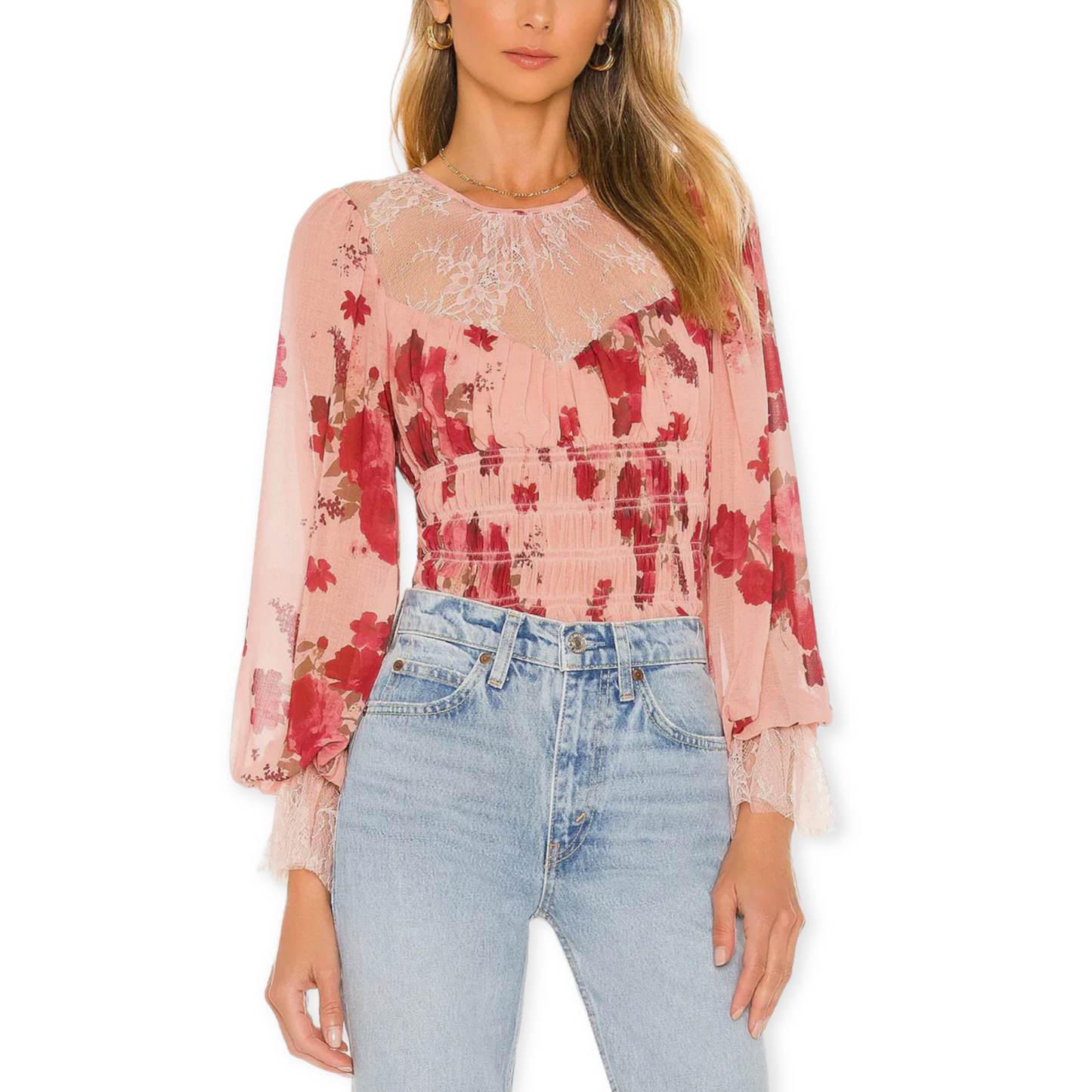 Free People Daphne Blouse In Romantic Combo