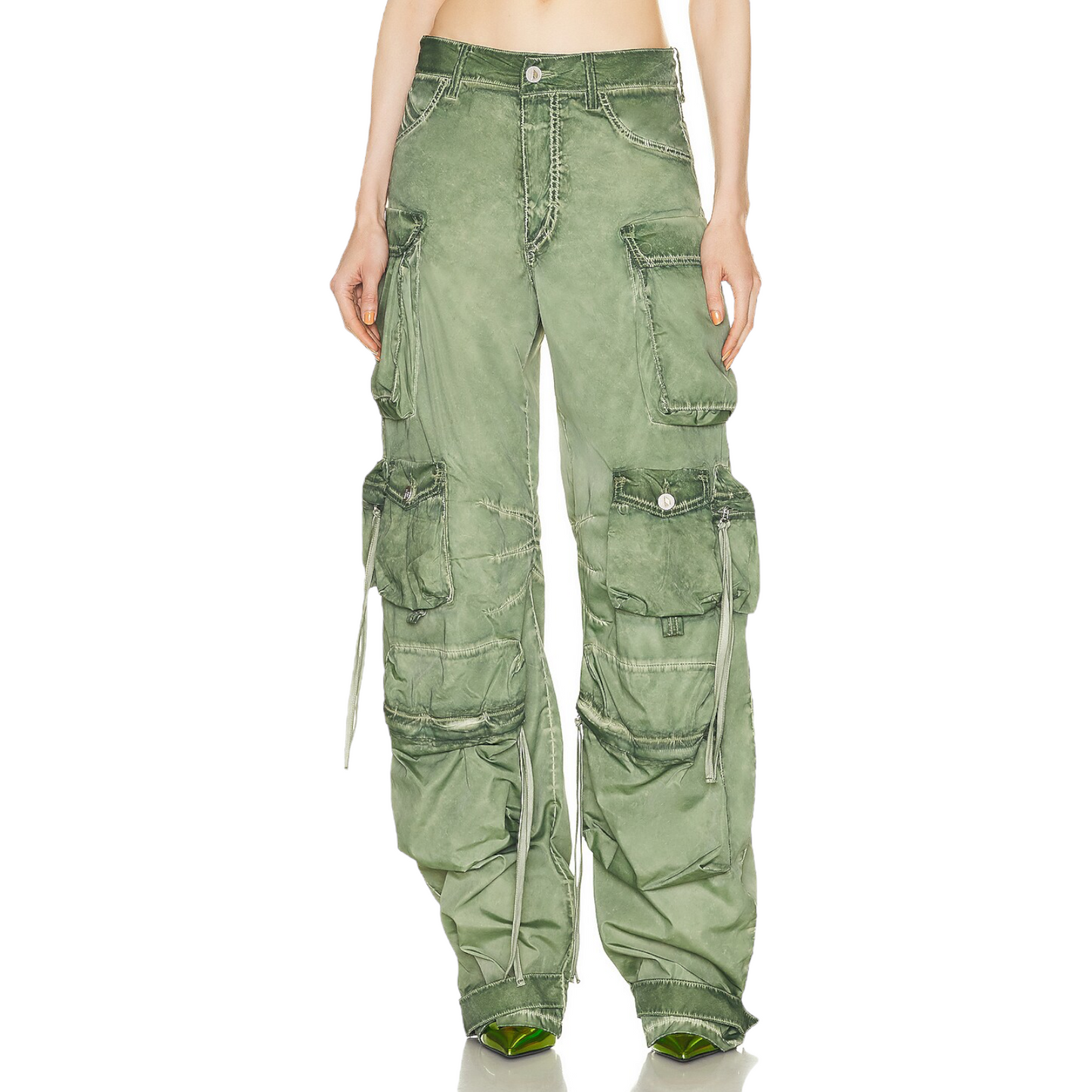 THE ATTICO Fern Long Pant in Military Green