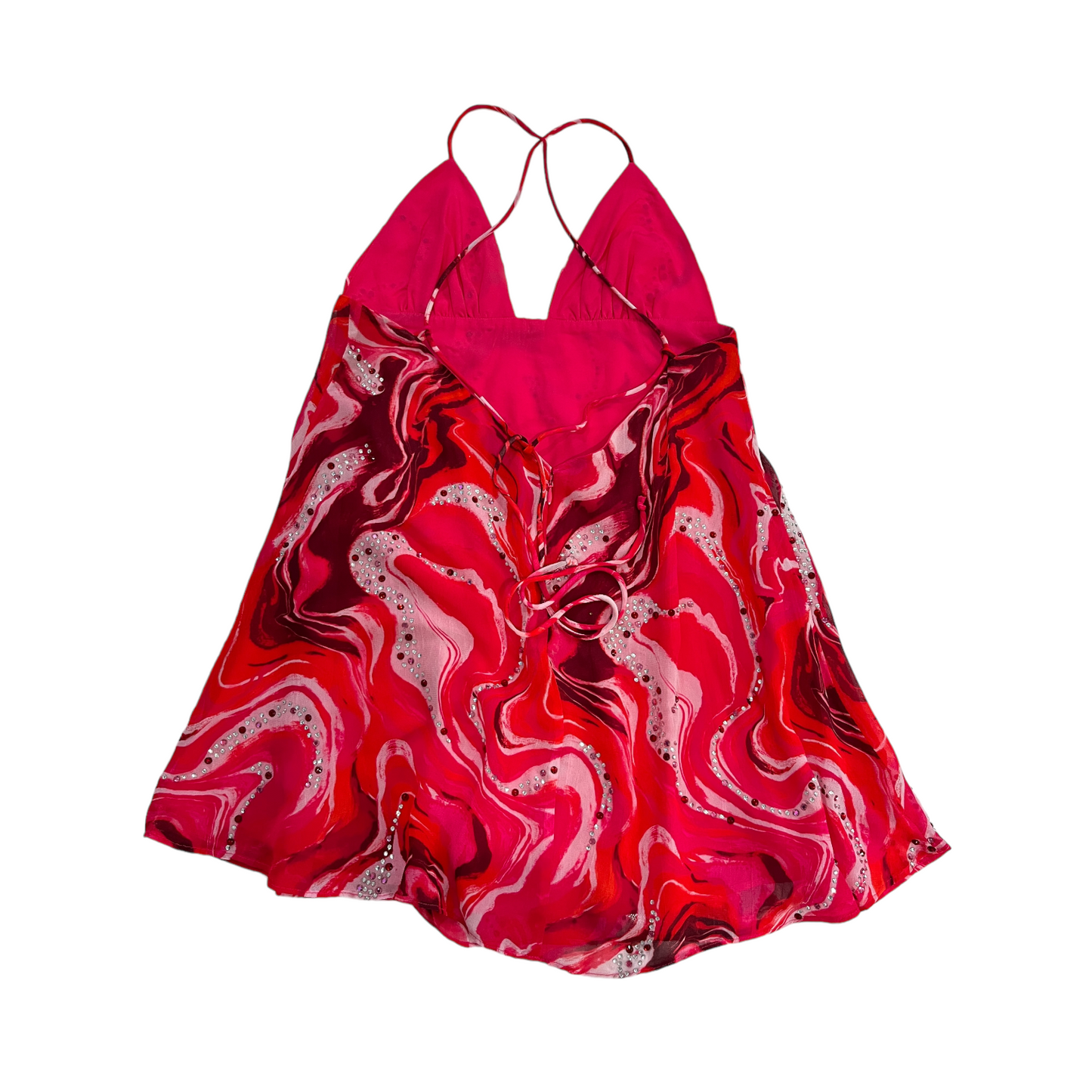h:ours Dionne Mini Dress in Red Swirl Print