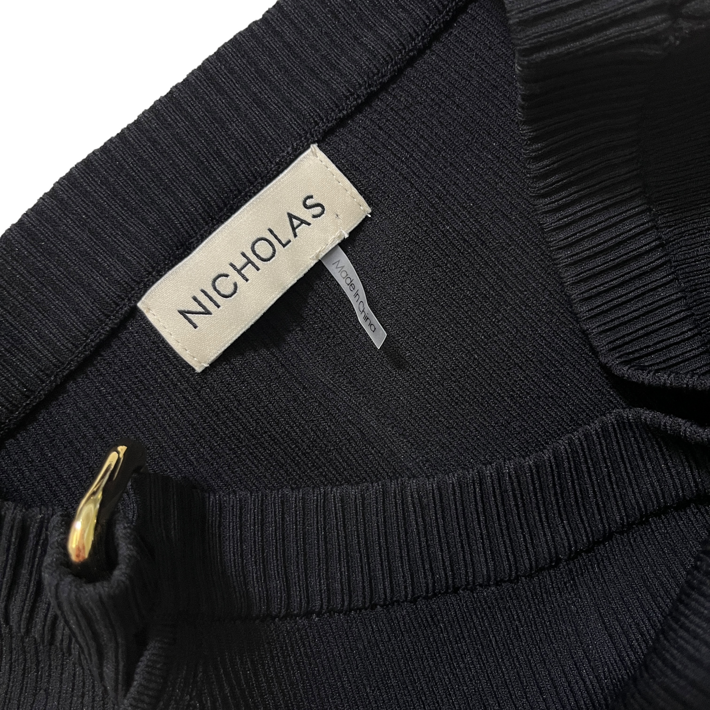 NICHOLAS Kari Double Rings Rib Knit Pant in Black