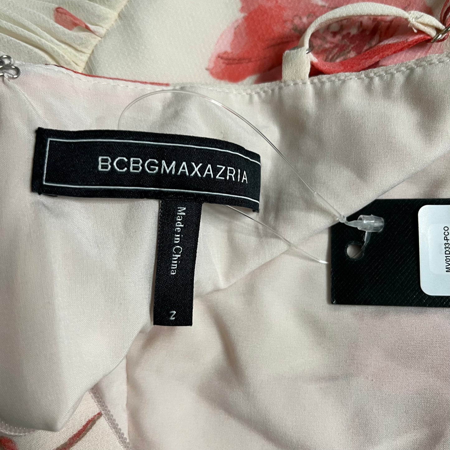 BCBGMAXAZRIA Tossed Poppies Maxi Dress in Sheer Pink Combo