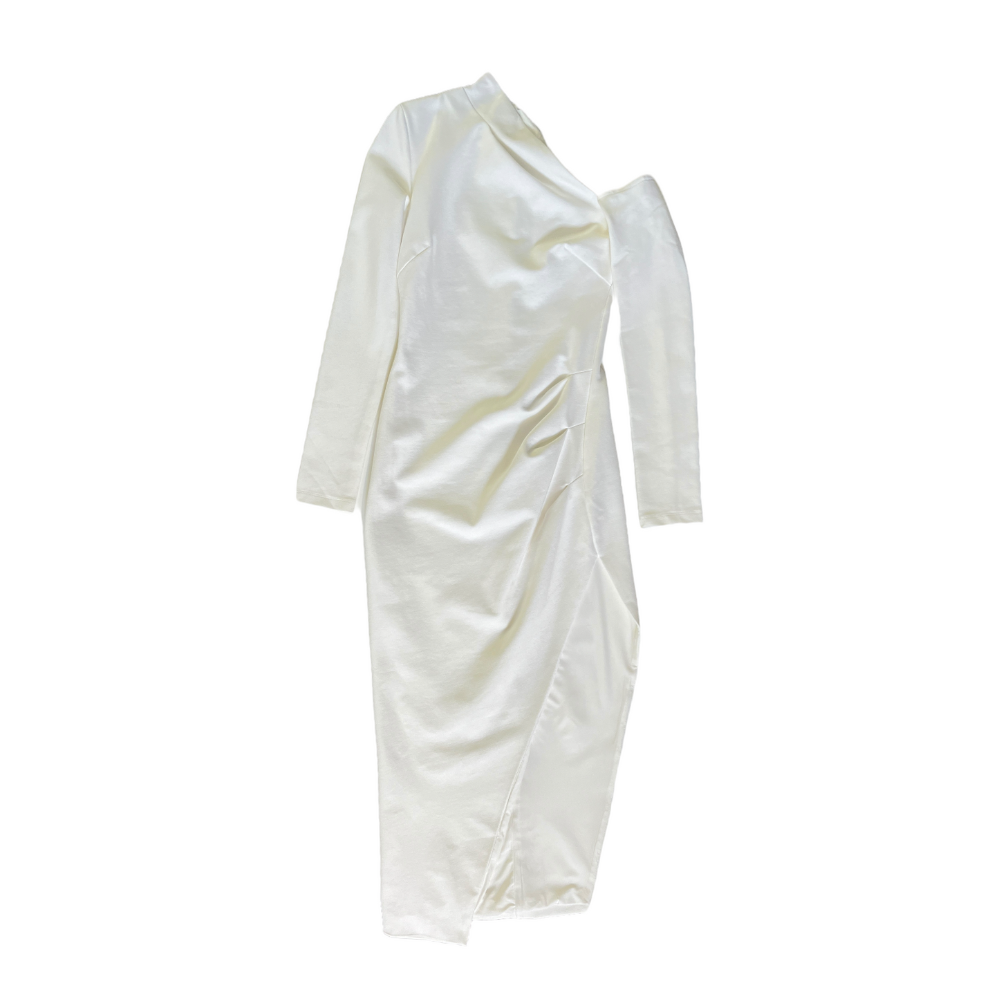 NICHOLAS Shiloh Cold Shoulder Midi Dress in Milk
