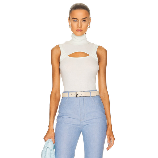 Rosetta Getty Sleeveless Cutout Turtleneck in Mint