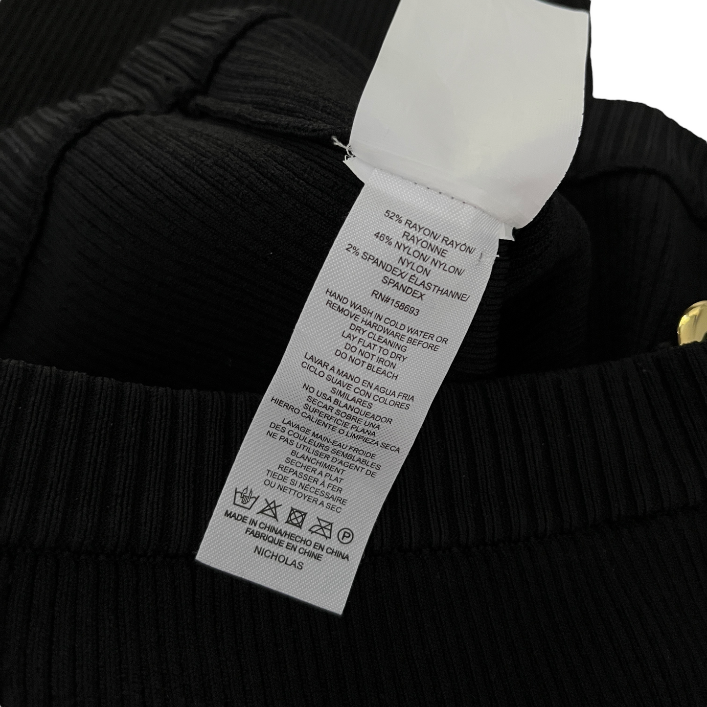 NICHOLAS Kari Double Rings Rib Knit Pant in Black