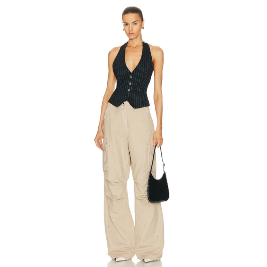 Coperni Canvas Wide Leg Cargo Pants in Beige