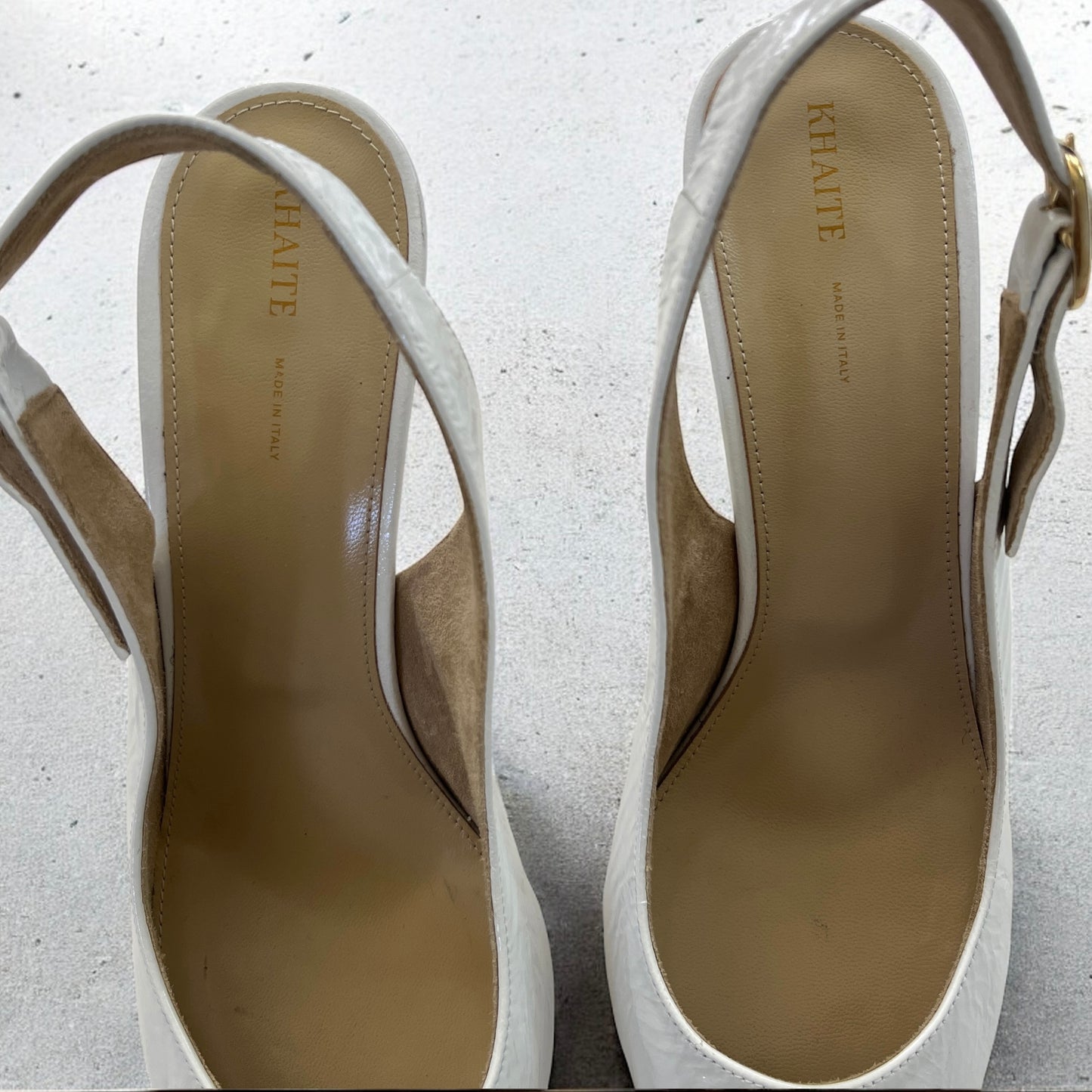 KHAITE River Slingback 75 Pump in White