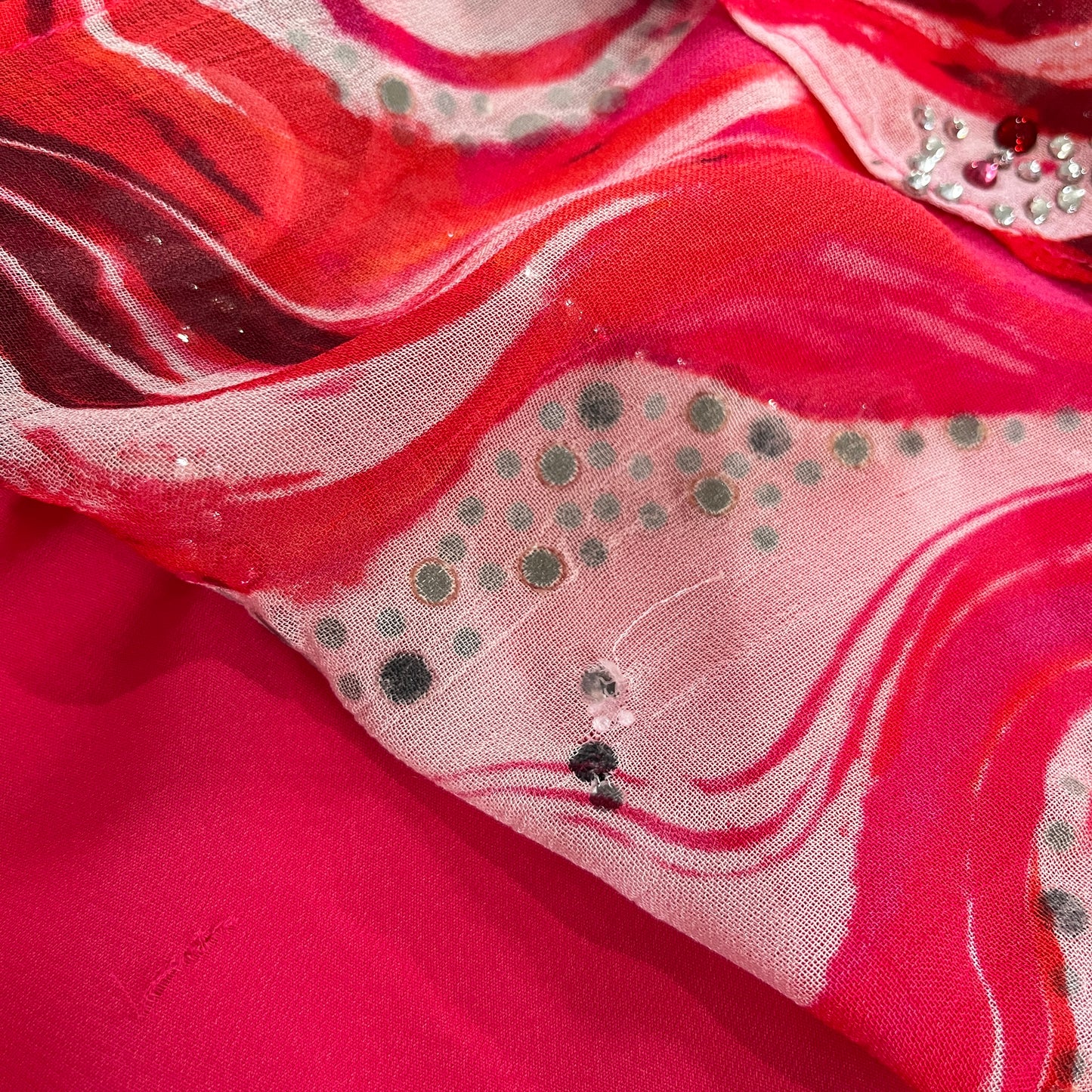 h:ours Dionne Mini Dress in Red Swirl Print
