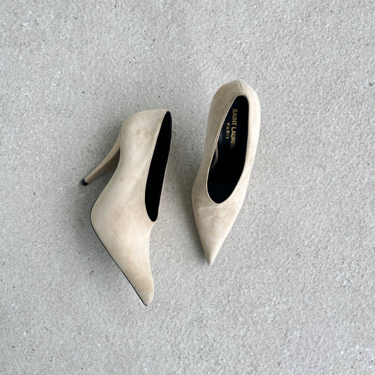 Saint Laurent Nico Pump in Cream