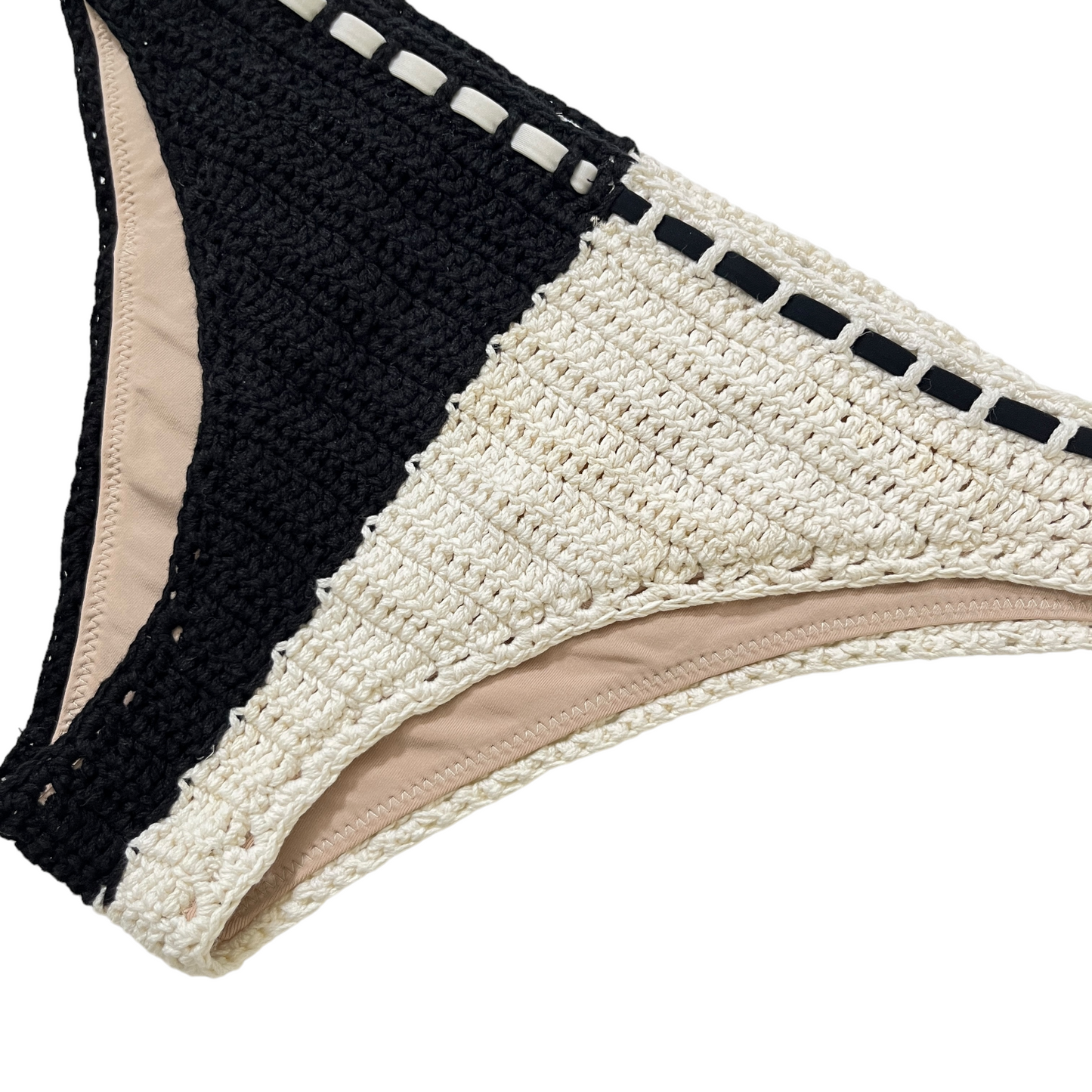 Zimmermann Clover Crochet Bikini Set in Black & White