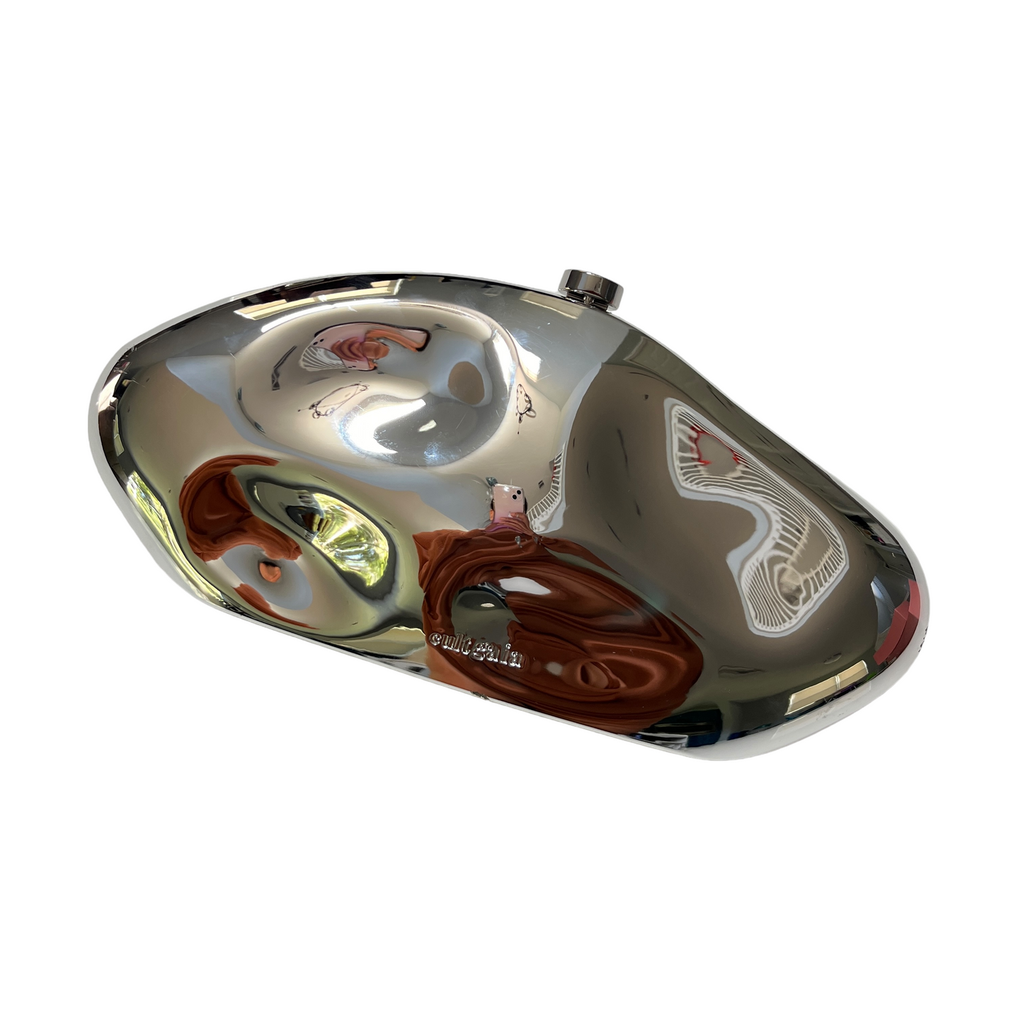 Cult Gaia The Caldera Clutch in Shiny Silver