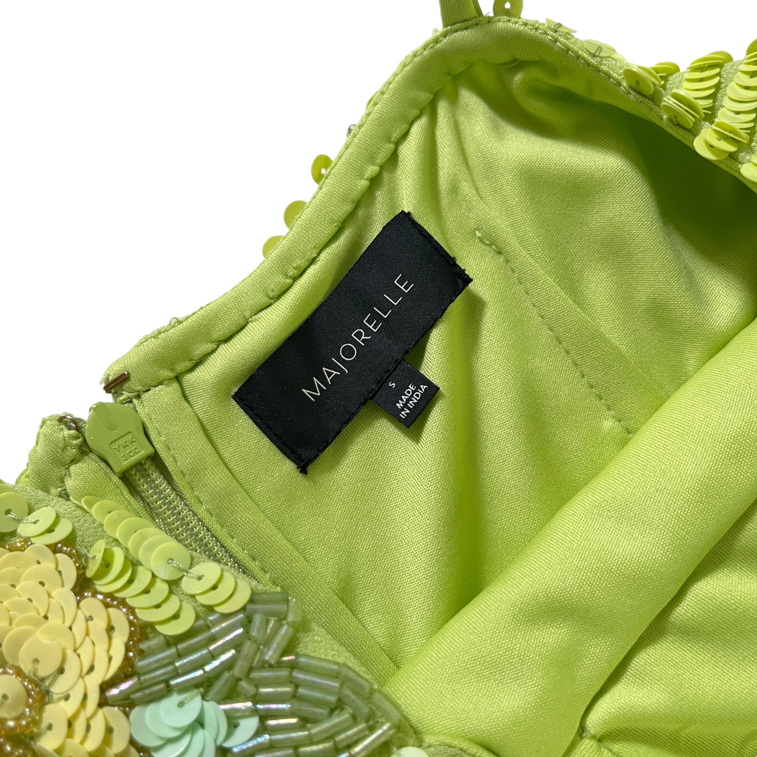 MAJORELLE Cal Embellished Mini Dress in Lime Green Revaia MAJORELLE Cal Embellished Mini Dress in Lime Green Revaia