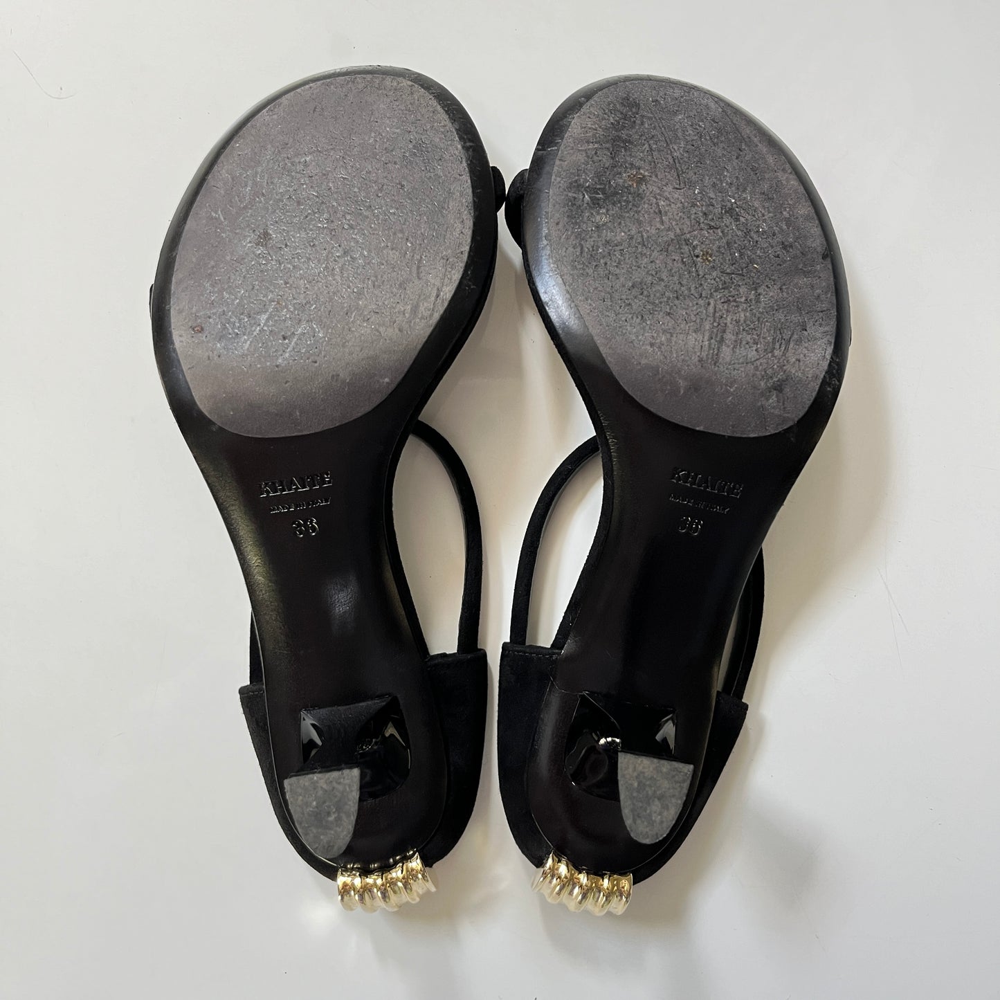 KHAITE Seigel Heel Sandal in Black