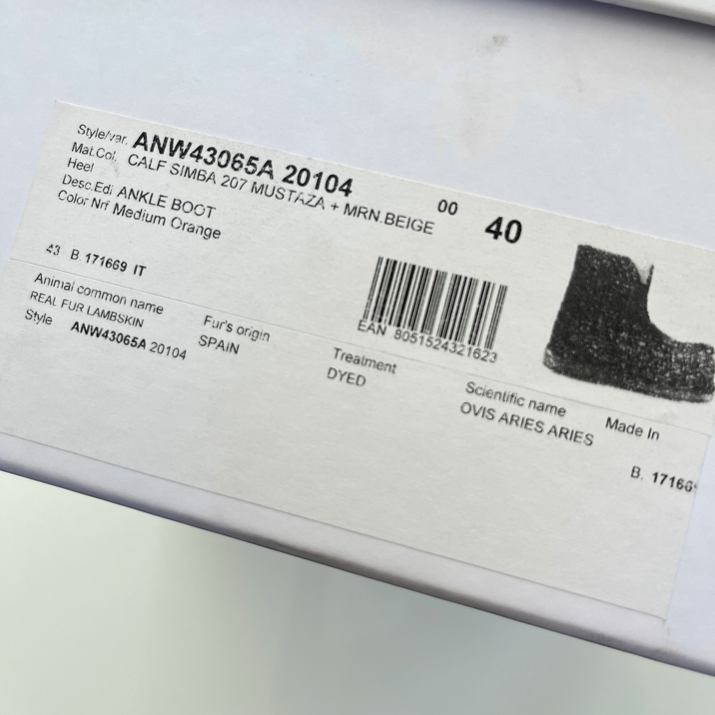 JW Anderson Ankle Boot in Mustava & Beige