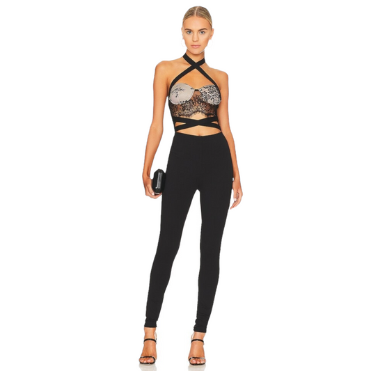 superdown Greta Halter Jumpsuit in Black