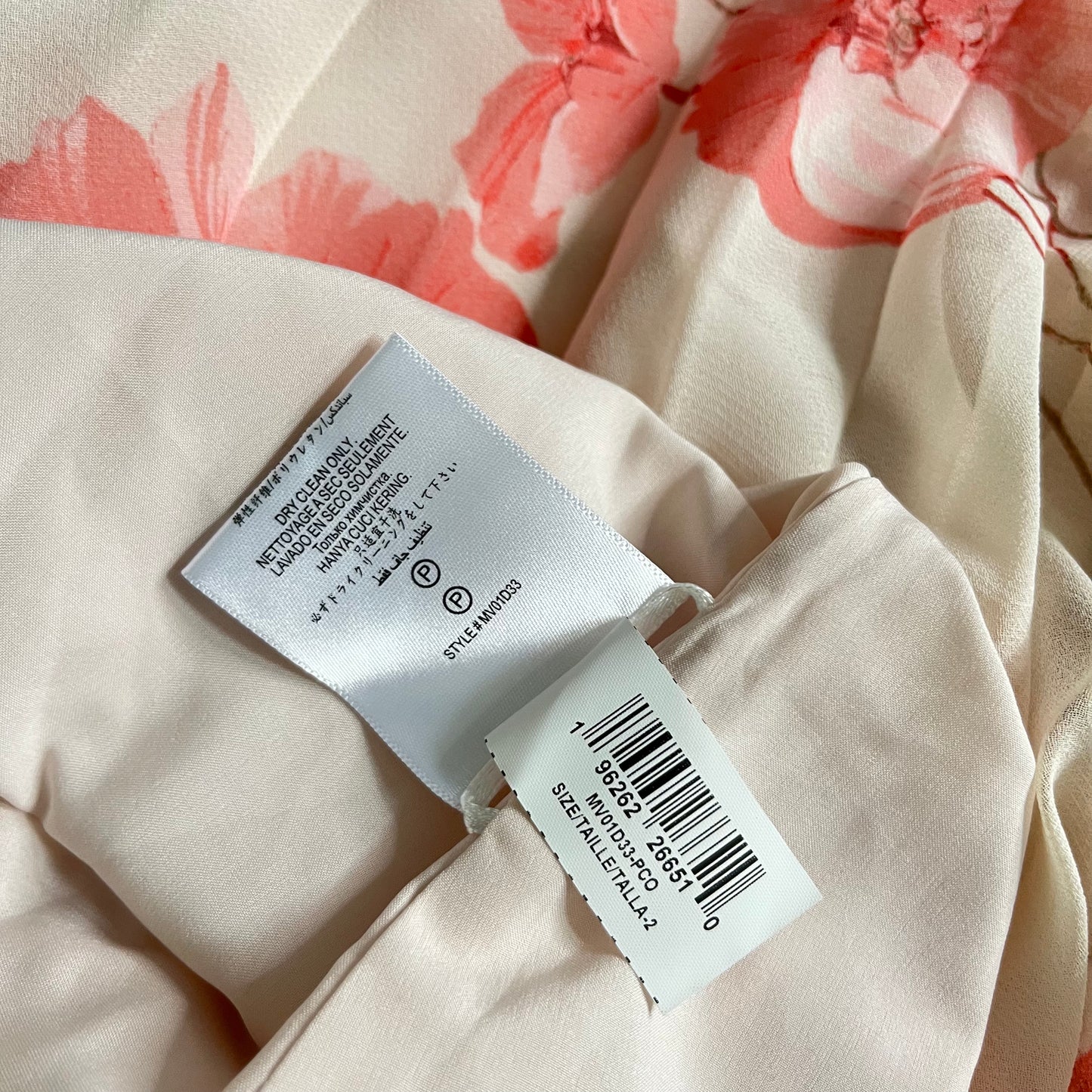 BCBGMAXAZRIA Tossed Poppies Maxi Dress in Sheer Pink Combo