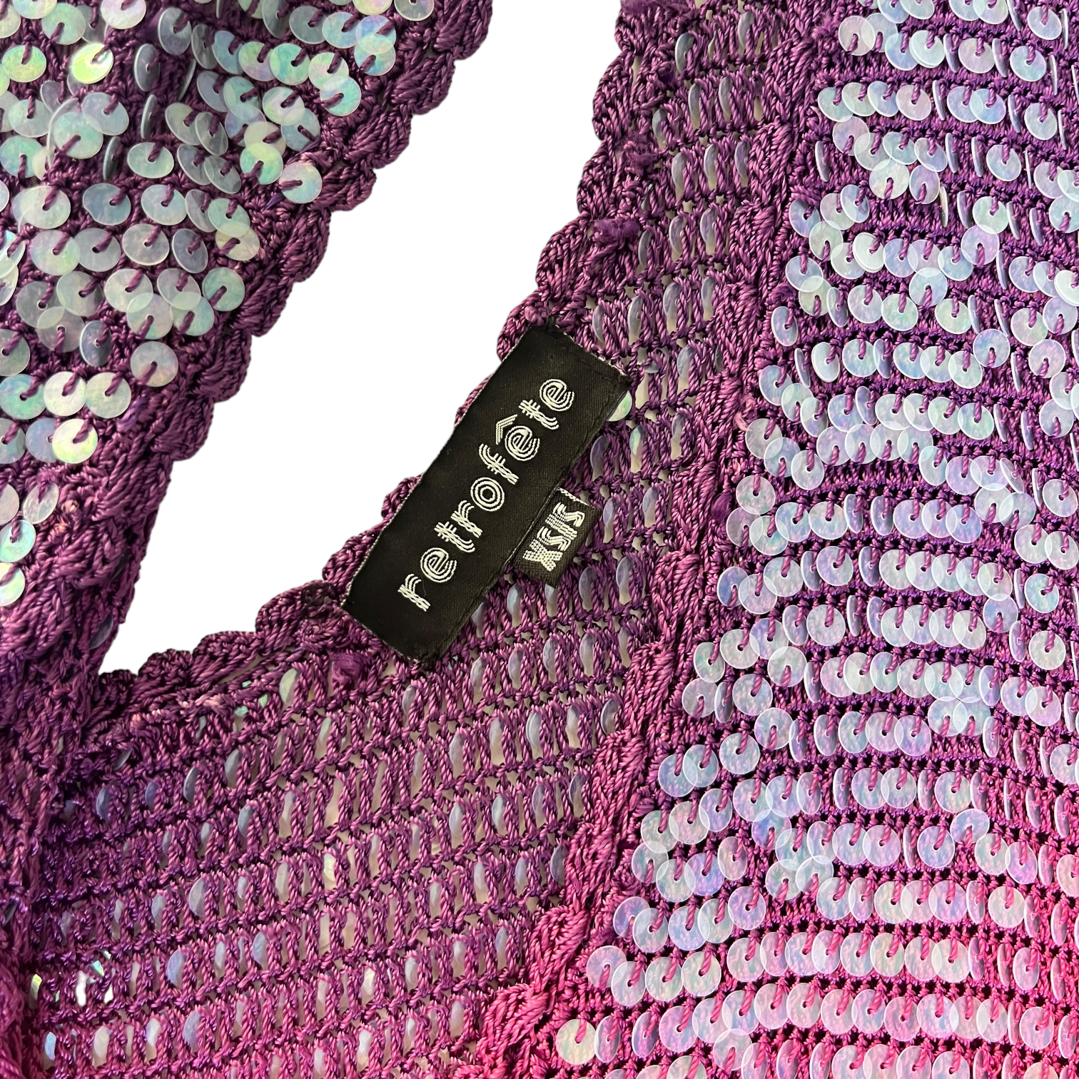 candice sequin crochet dress retrofete Candice Crochet Dress in Sunset Ombre