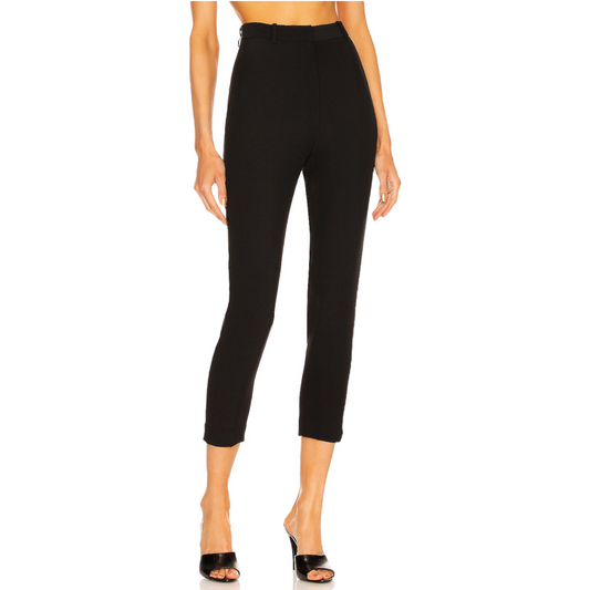 Alexander McQueen High Waisted Cigarette Pant in Black