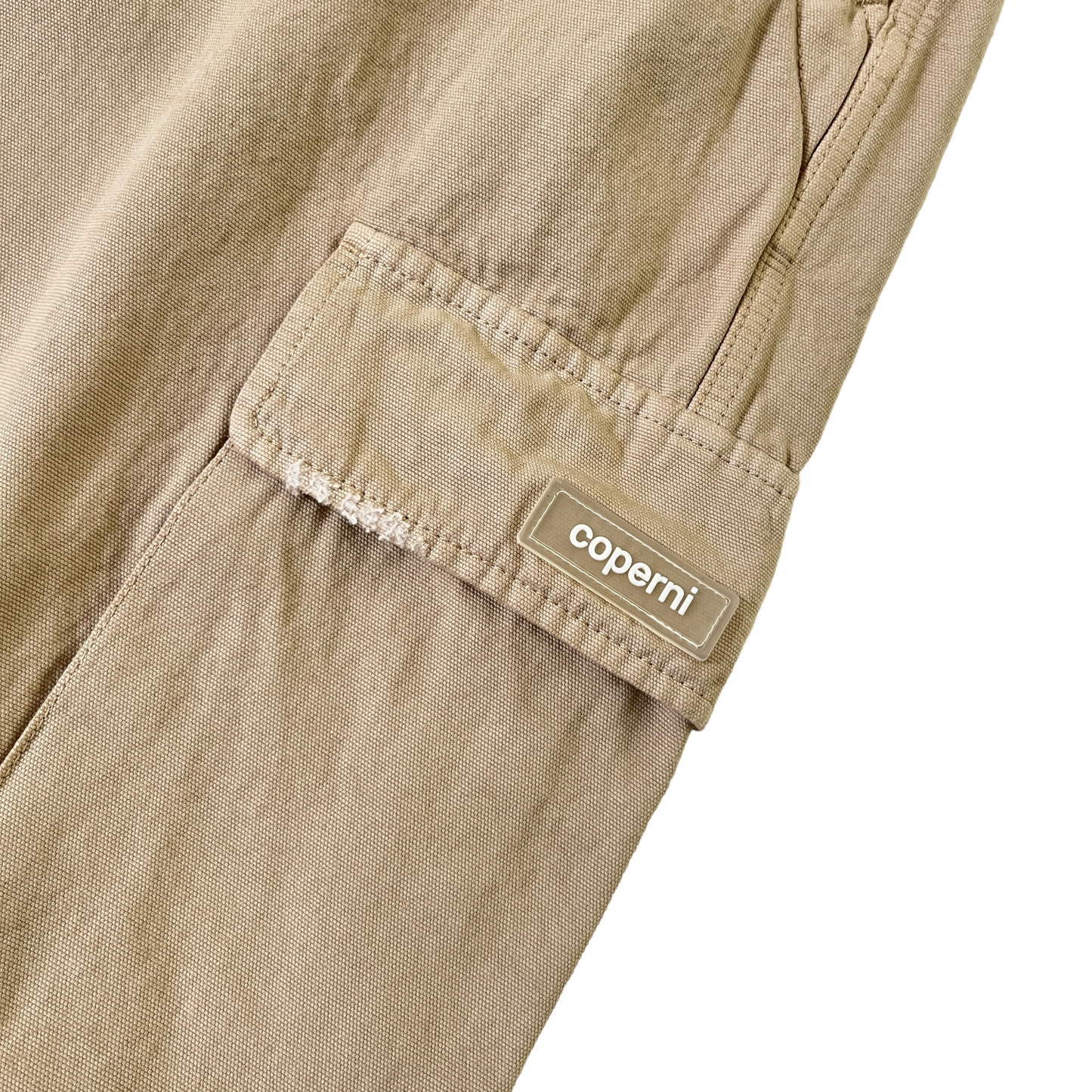 Coperni Canvas Wide Leg Cargo Pants in Beige