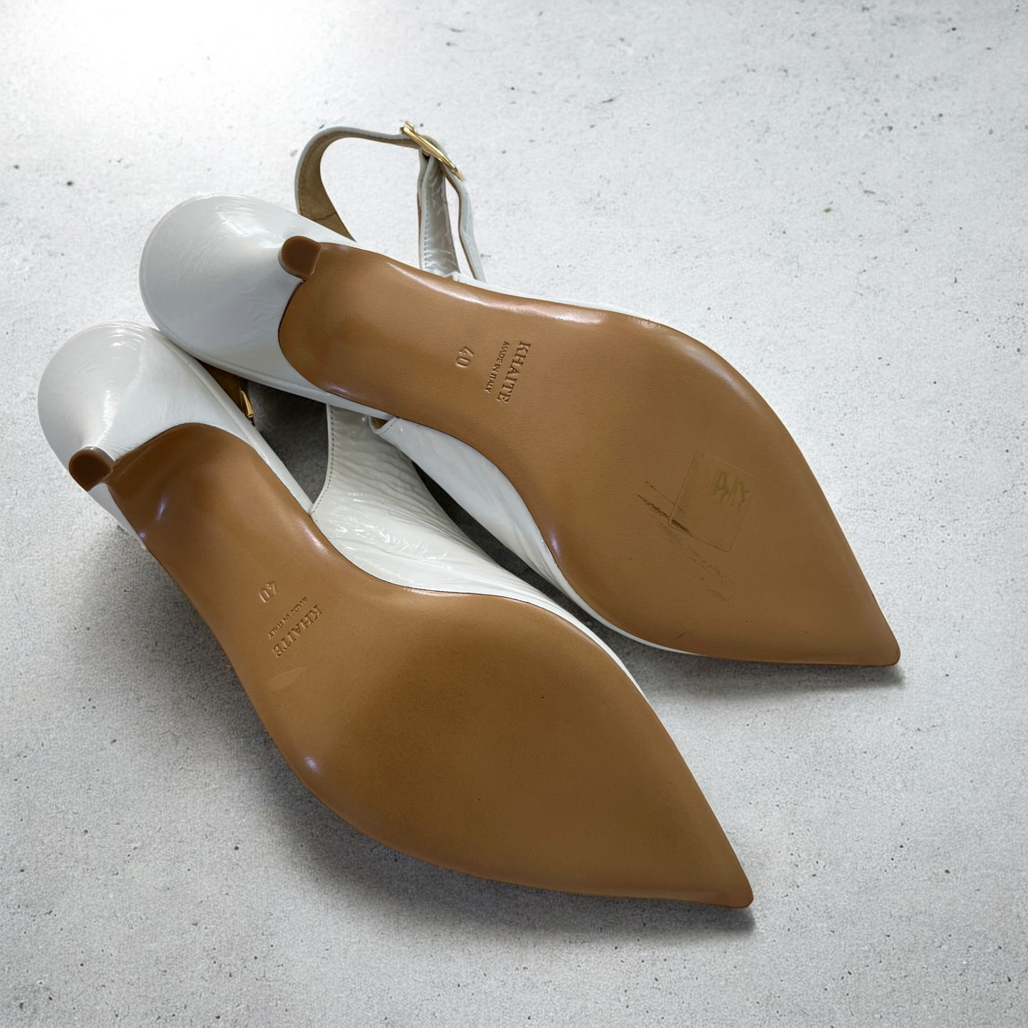 KHAITE River Slingback 75 Pump in White