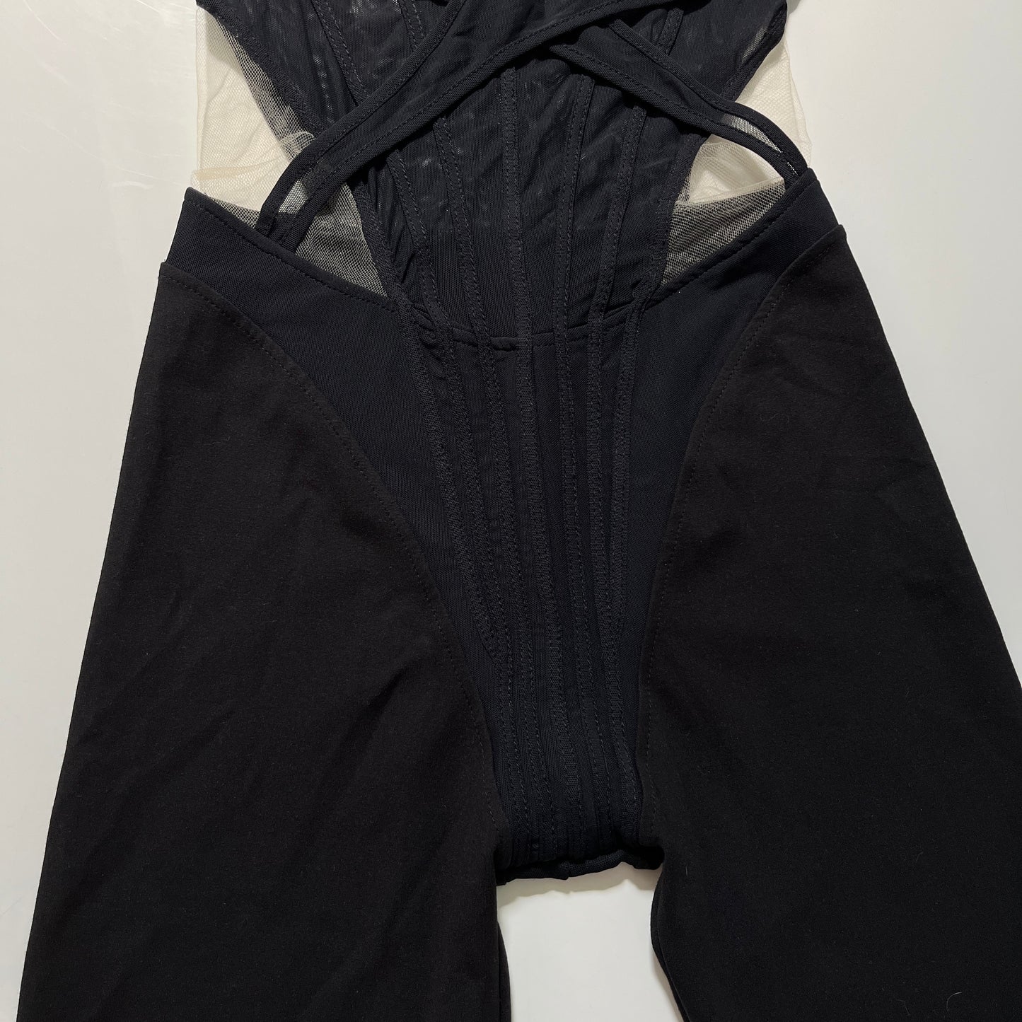 David Koma Net Boning Over Layer Catsuit in Black