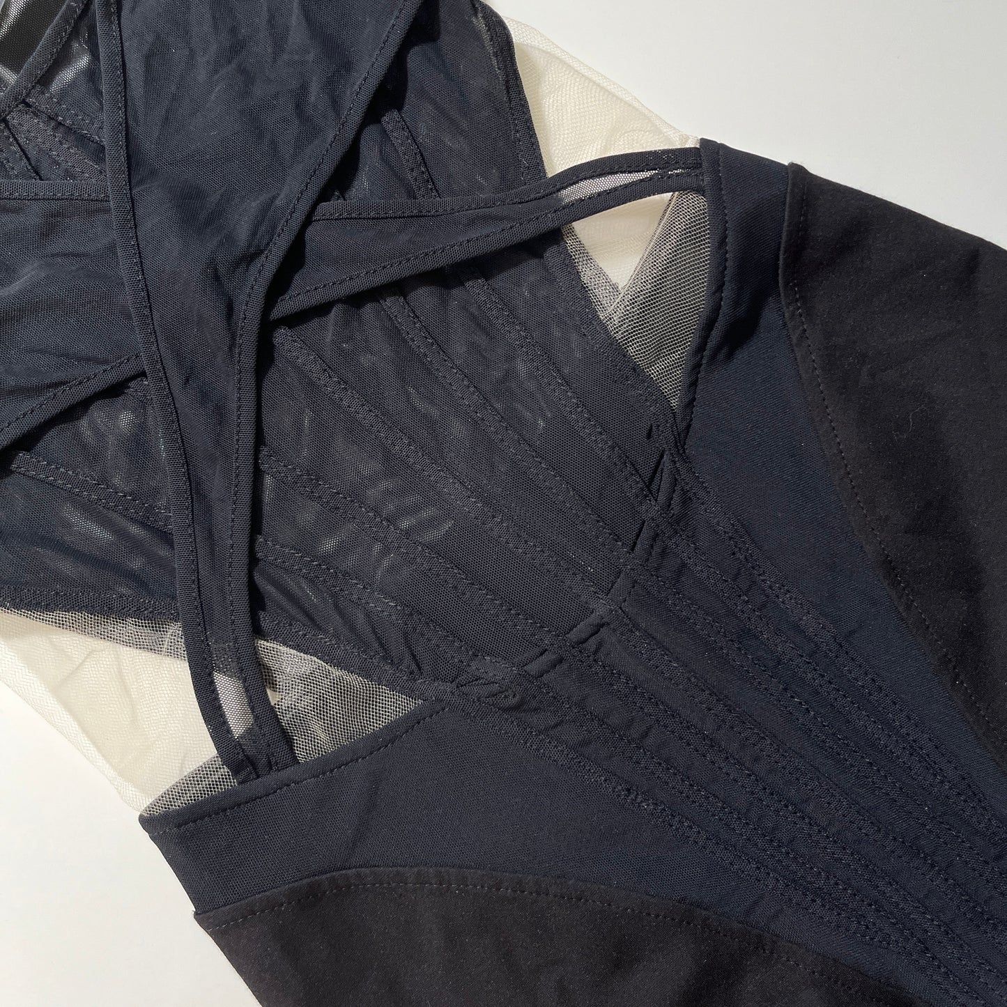 David Koma Net Boning Over Layer Catsuit in Black