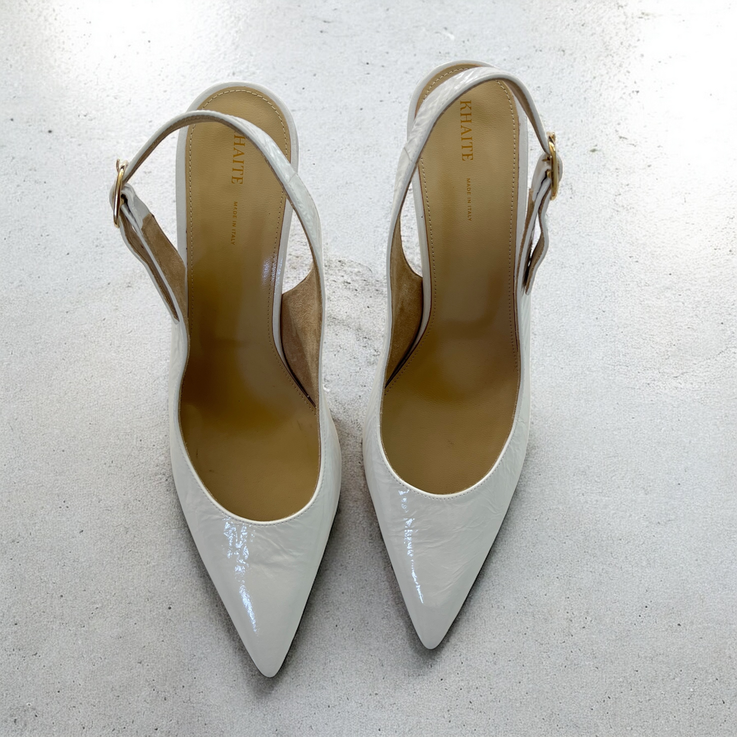 KHAITE River Slingback 75 Pump in White