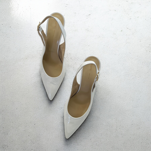KHAITE River Slingback 75 Pump in White
