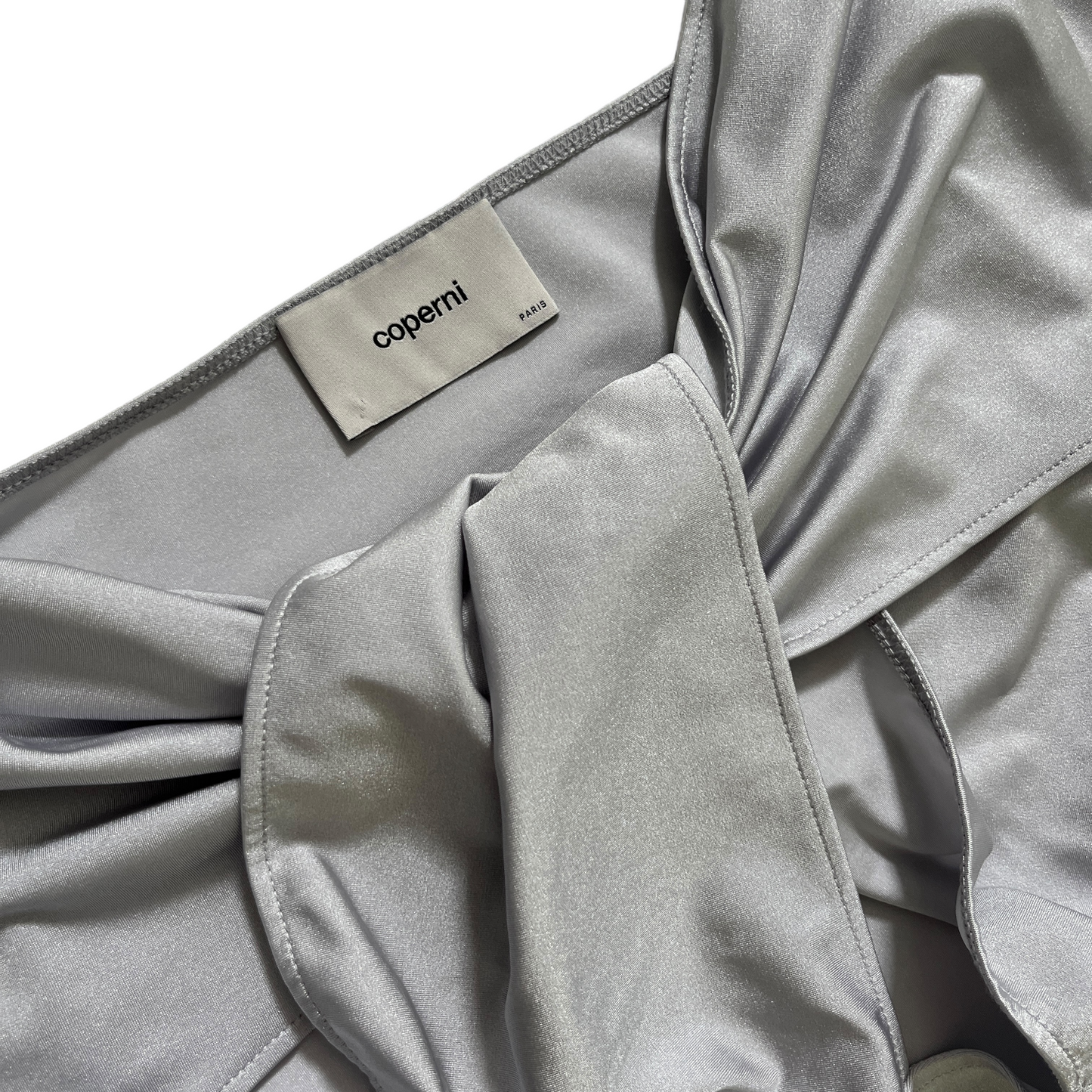 Coperni Twisted Cut Out Jersey Bodysuit in Pearl Grey