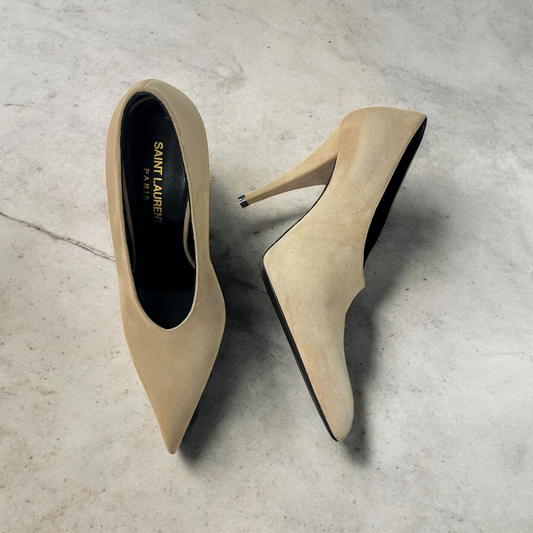 Saint Laurent Nico Pump in Cream