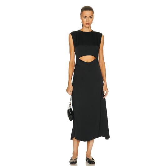 Loulou Studio Copan Cut Out Sleeveless Dress in Black