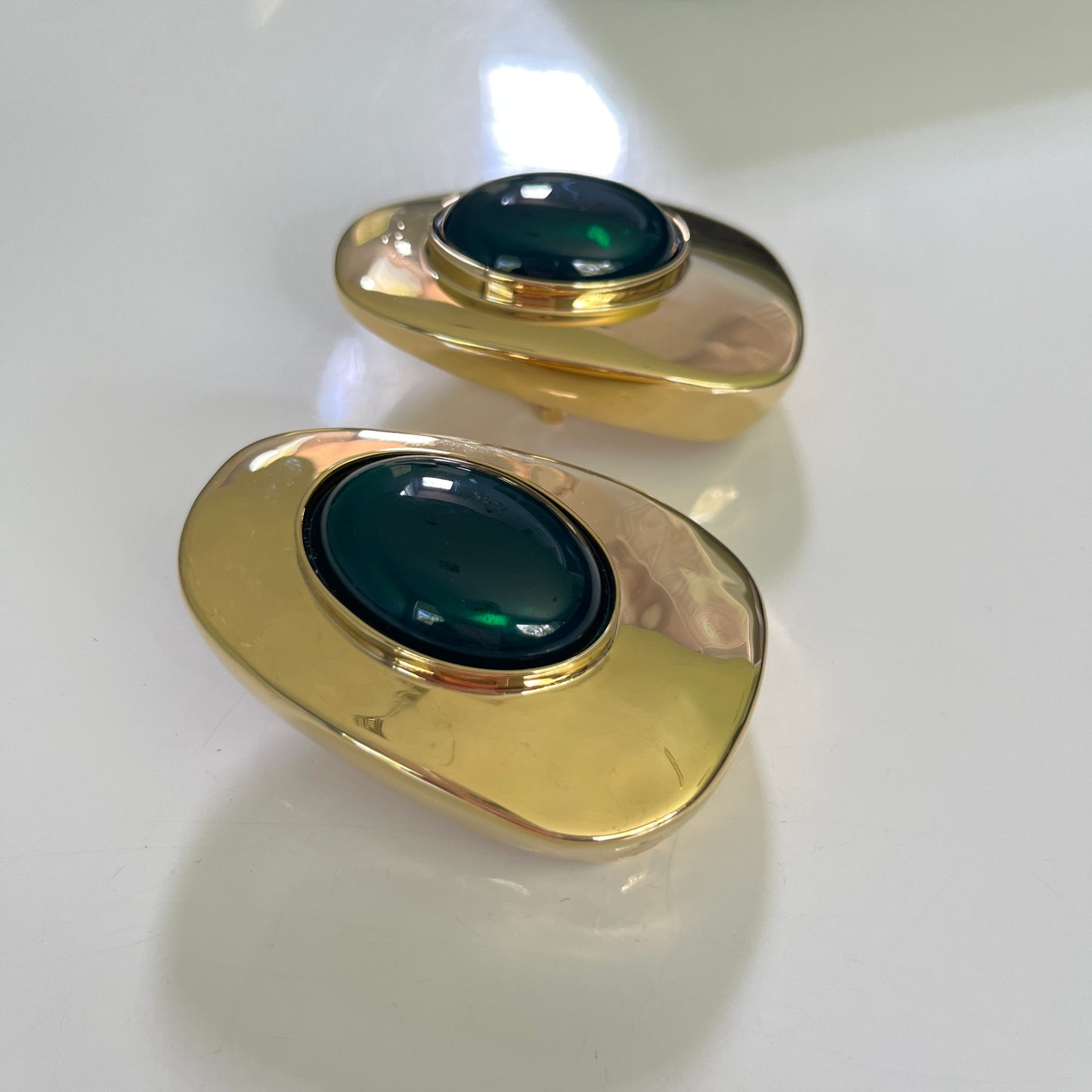 Saint Laurent Earrings in Or Laiton & Vert