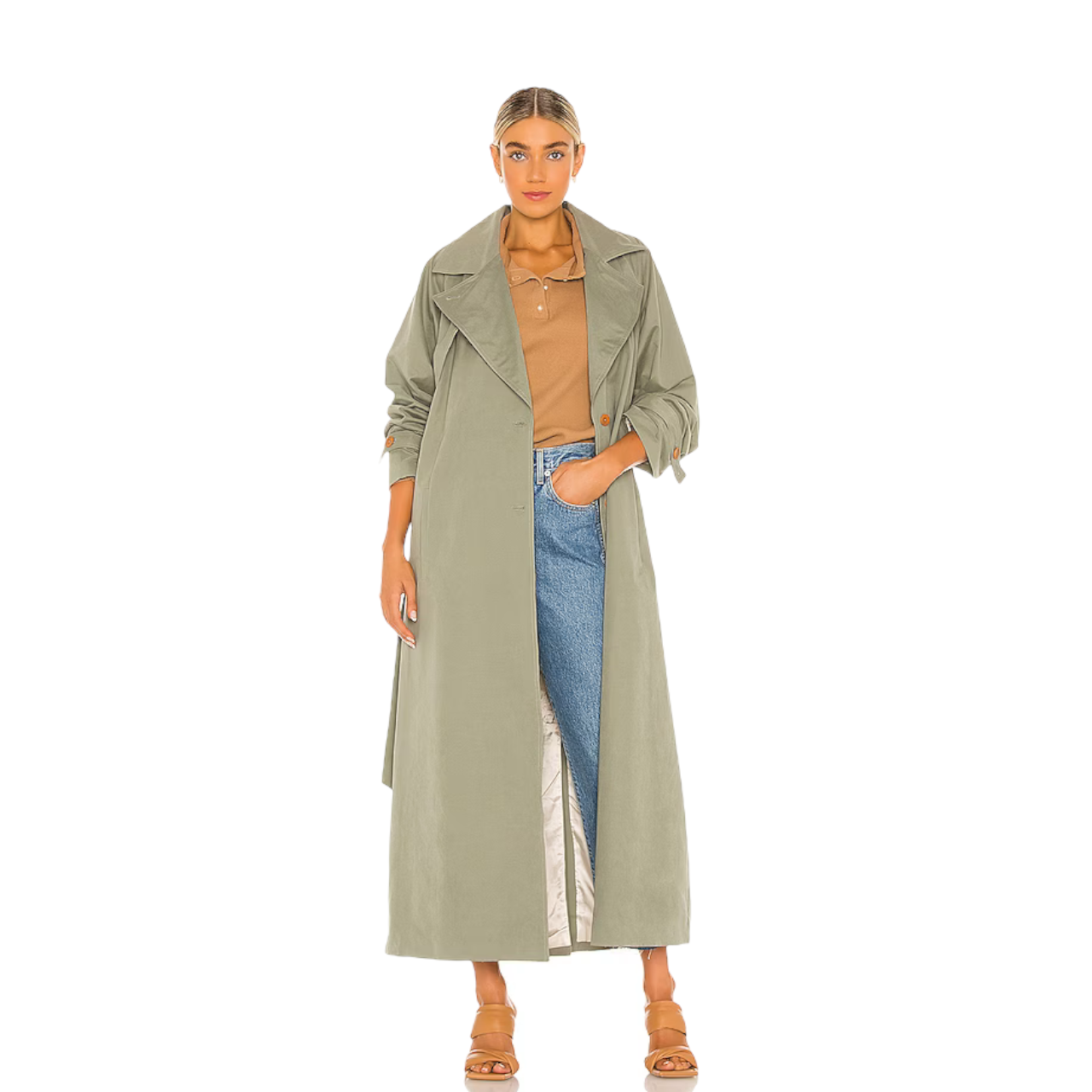 L'Academie Trench Coat in green