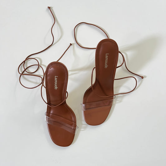 Larroude The Gloria Heel in Caramel
