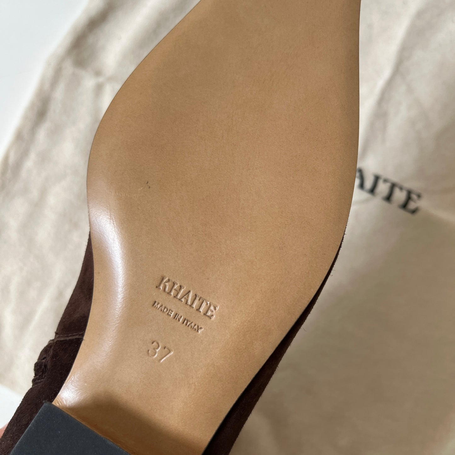 KHAITE Marfa Classic Flat Ankle Boot in Coffee