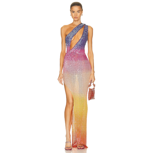 retrofete Candice Crochet Dress in Sunset Ombre