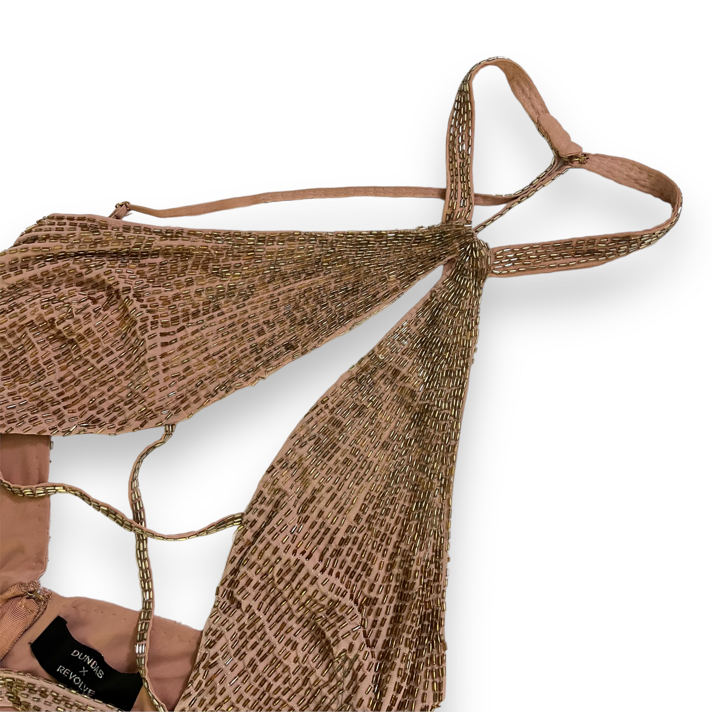 DUNDAS x REVOLVE Cher Embellished Mini Dress in Gold M
