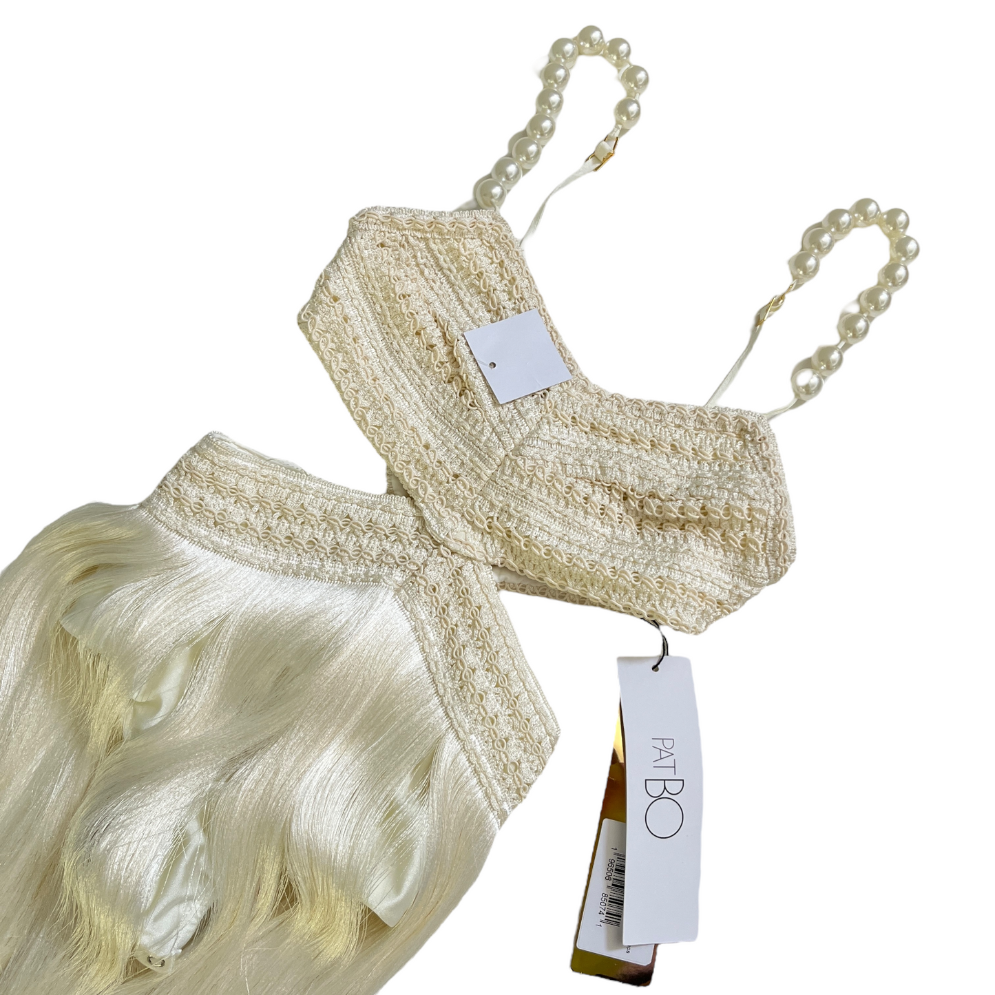PatBO All-over Fringe Sleeveless Maxi Dress in White
