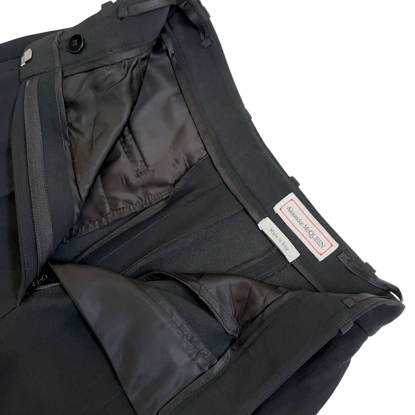 Alexander McQueen High Waisted Cigarette Pant in Black
